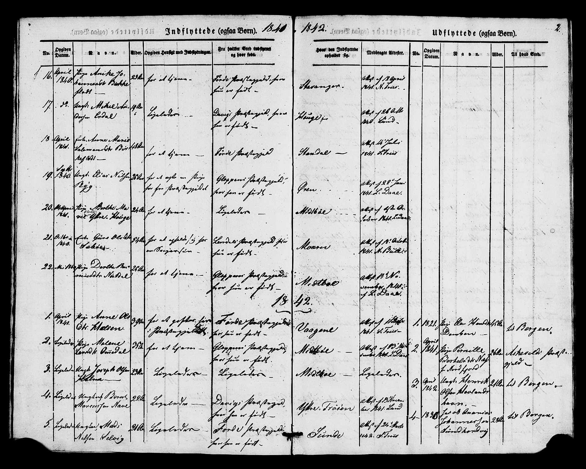 Kinn sokneprestembete, SAB/A-80801/H/Haa/Haaa/L0014: Parish register (official) no. A 14, 1841-1859, p. 2