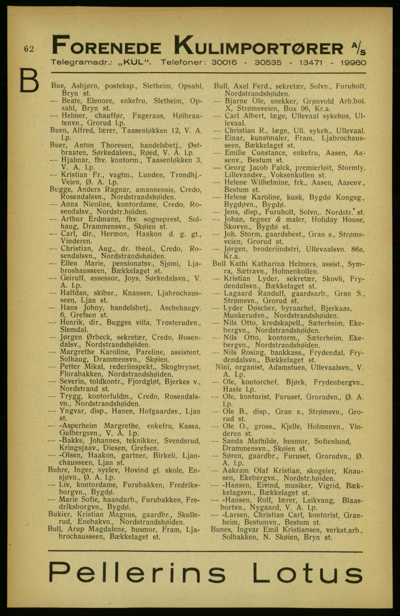 Aker adressebok/adressekalender, PUBL/001/A/002: Akers adressekalender, 1922, p. 62