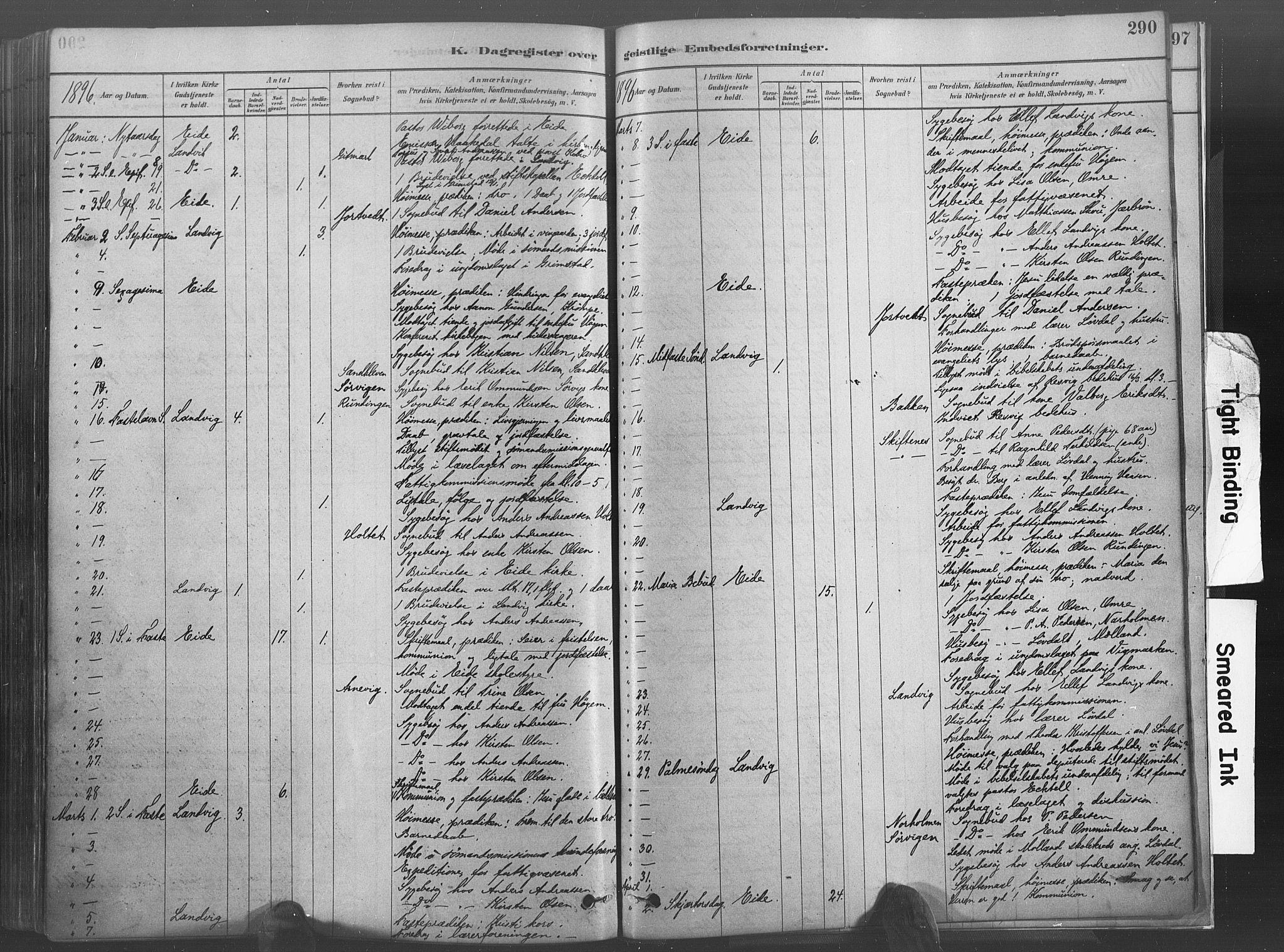 Hommedal sokneprestkontor, SAK/1111-0023/F/Fa/Fab/L0006: Parish register (official) no. A 6, 1878-1897, p. 290