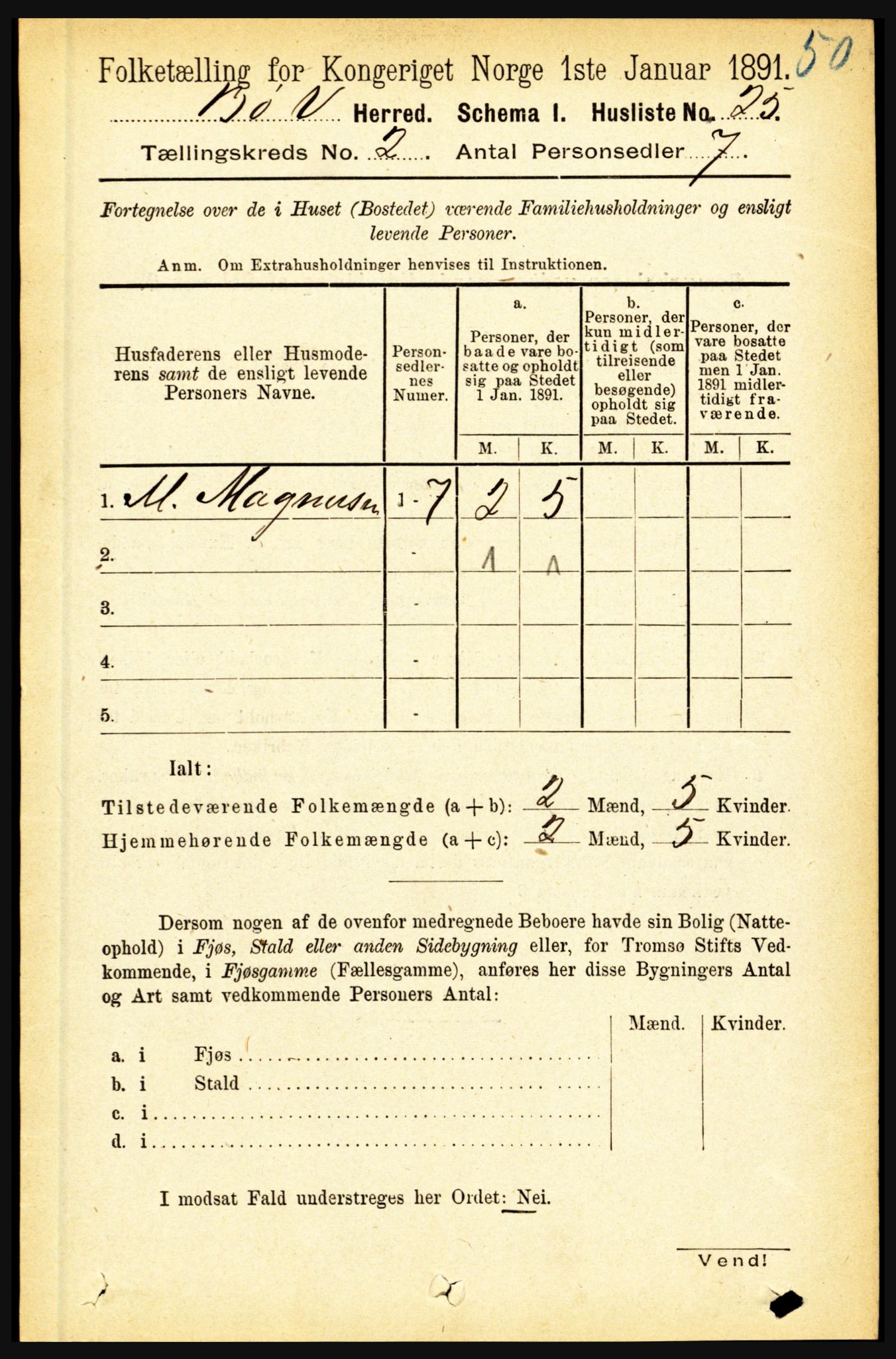 RA, 1891 census for 1867 Bø, 1891, p. 538