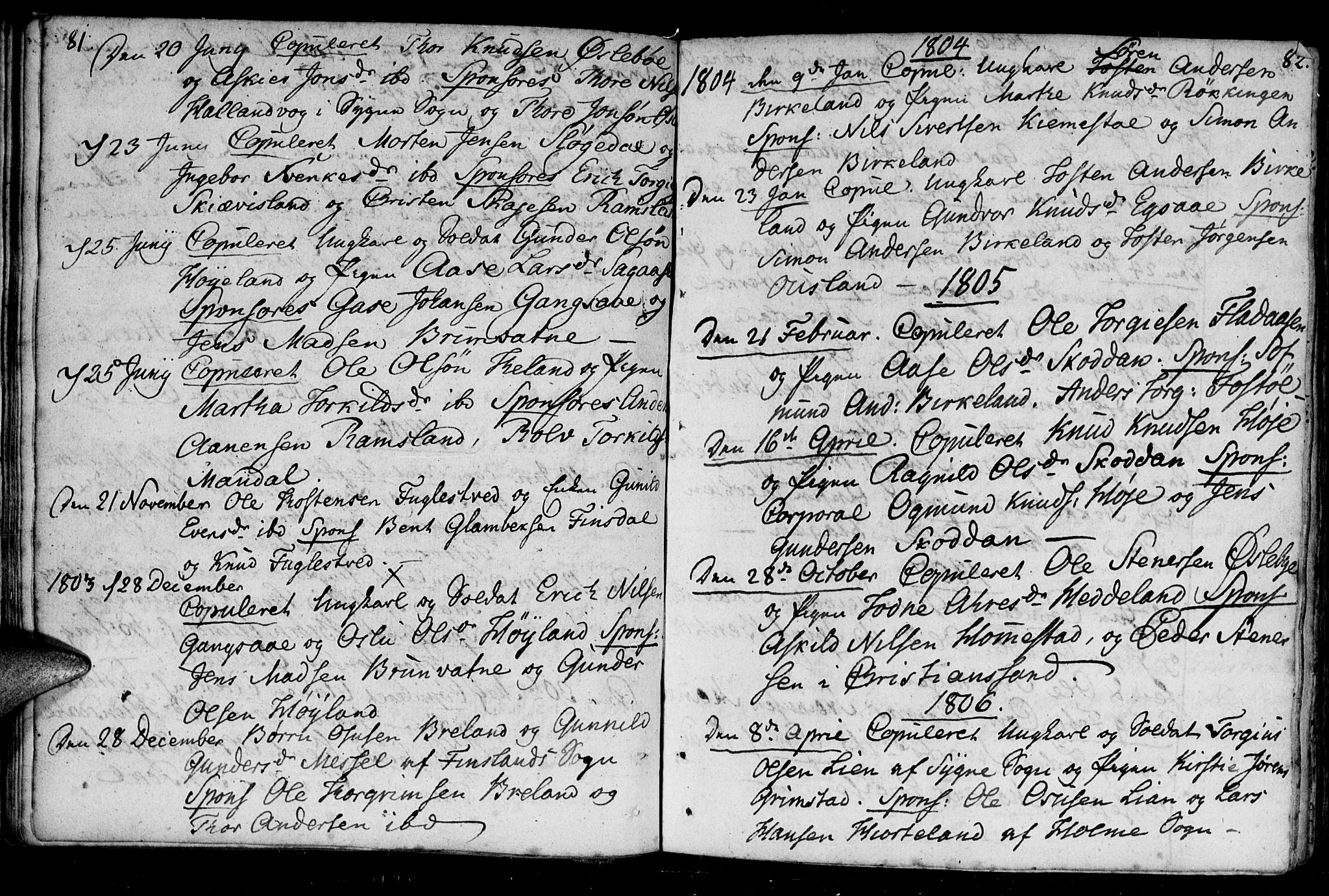 Holum sokneprestkontor, AV/SAK-1111-0022/F/Fa/Fac/L0001: Parish register (official) no. A 1, 1773-1820, p. 81-82