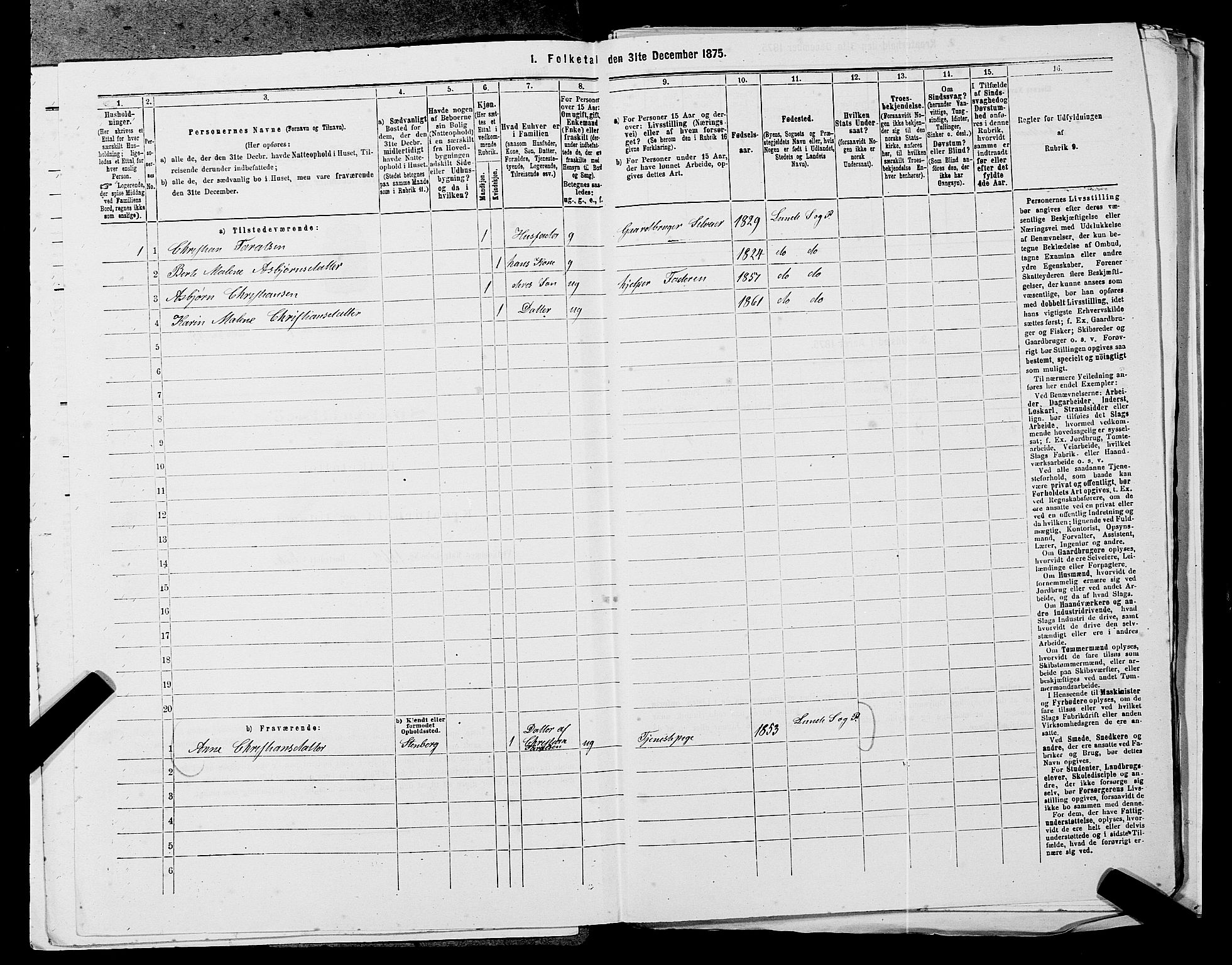 SAST, 1875 census for 1112P Lund, 1875, p. 423