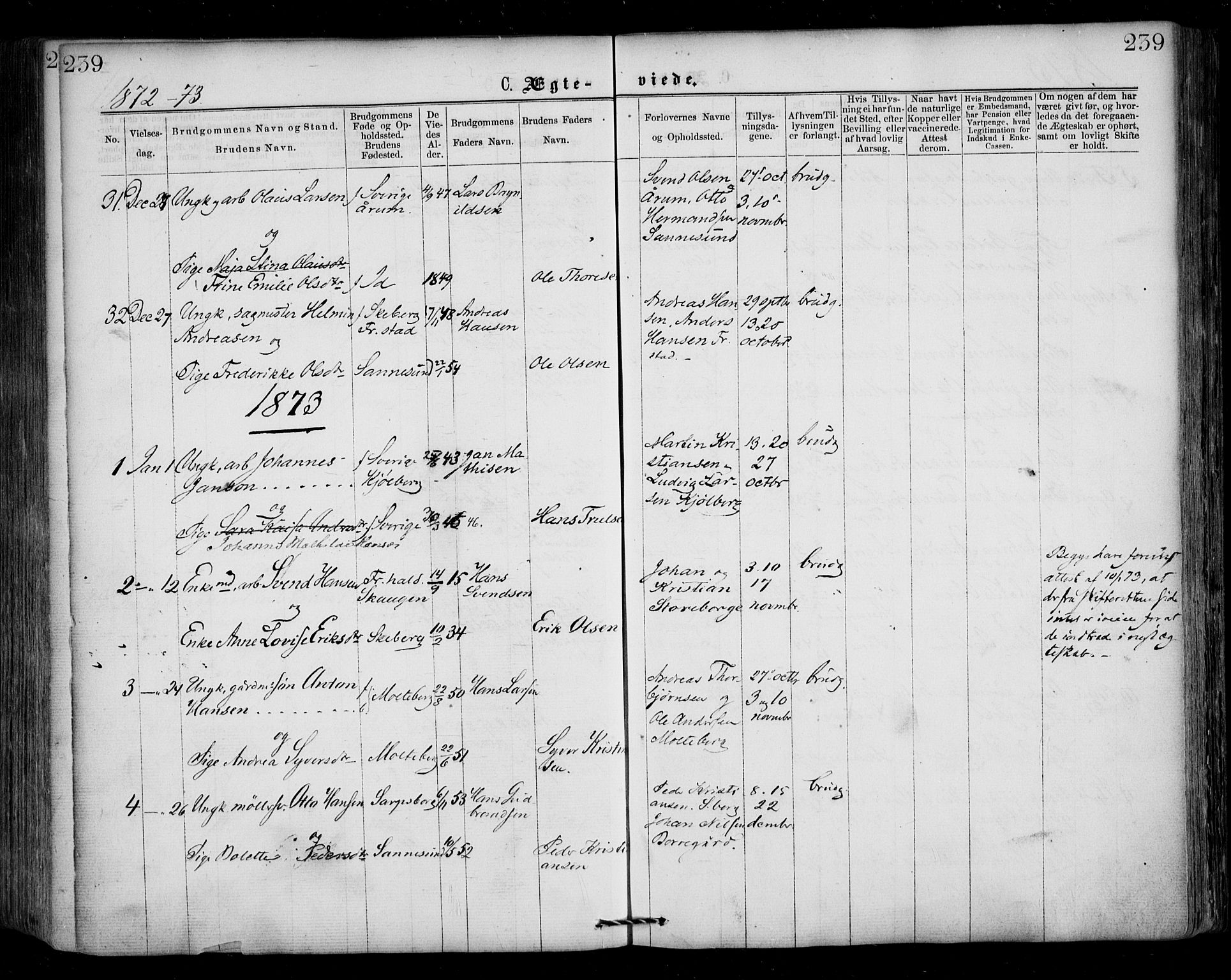 Borge prestekontor Kirkebøker, SAO/A-10903/F/Fa/L0006: Parish register (official) no. I 6, 1861-1874, p. 239