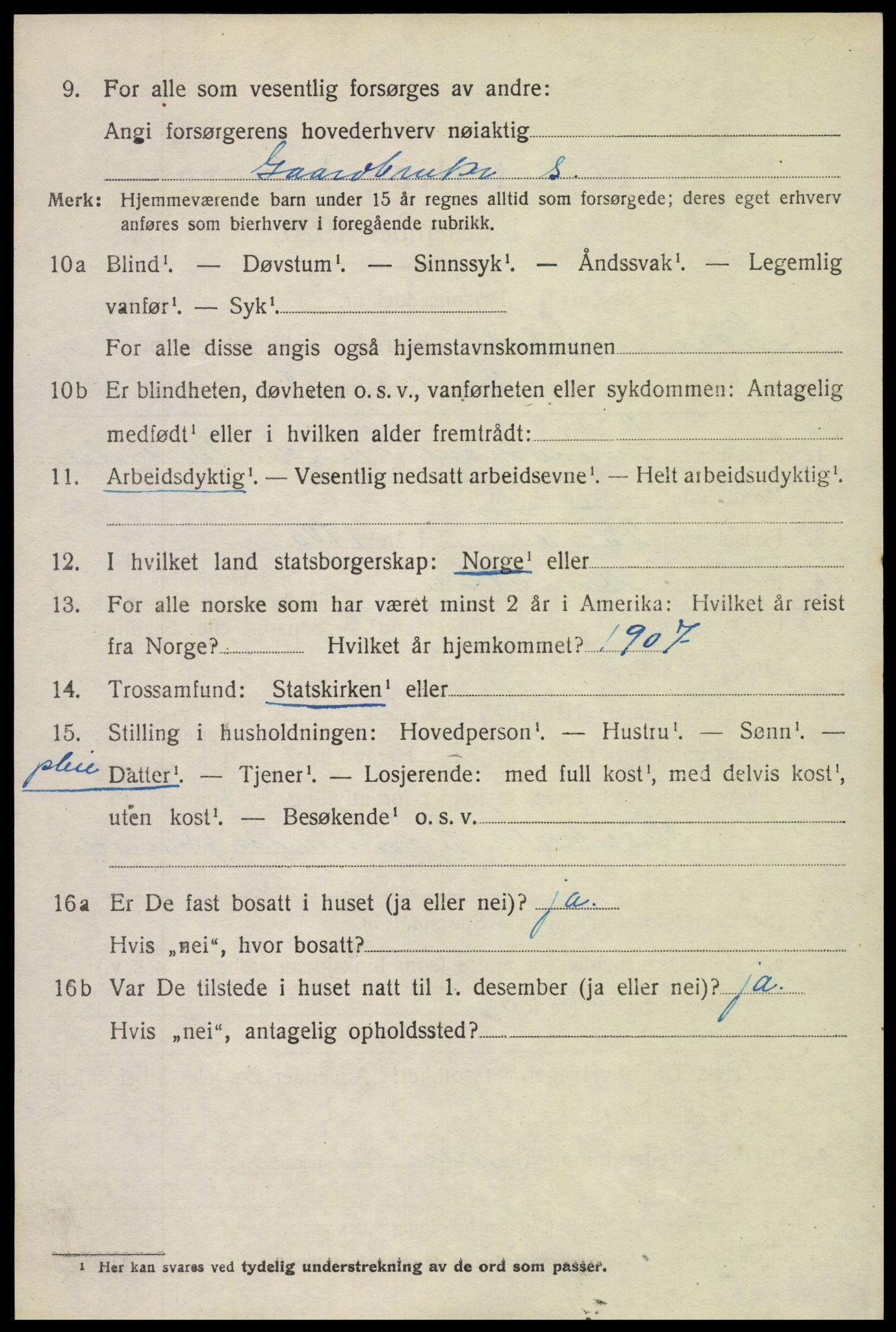 SAH, 1920 census for Nord-Aurdal, 1920, p. 3133