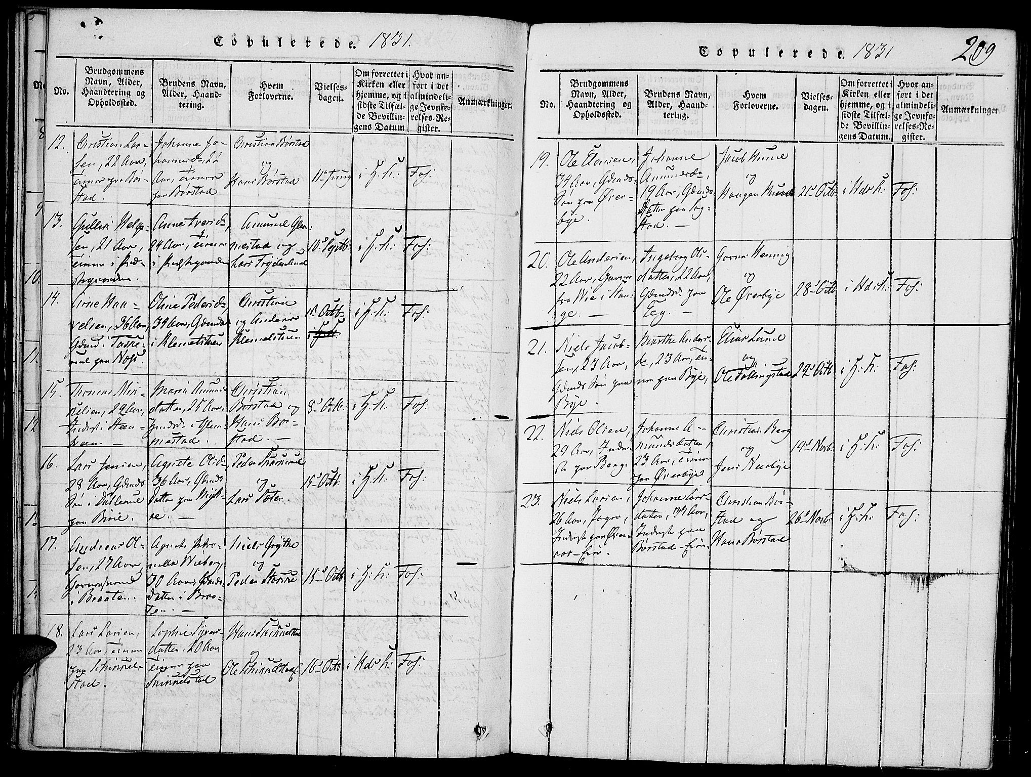 Vardal prestekontor, AV/SAH-PREST-100/H/Ha/Haa/L0004: Parish register (official) no. 4, 1814-1831, p. 209