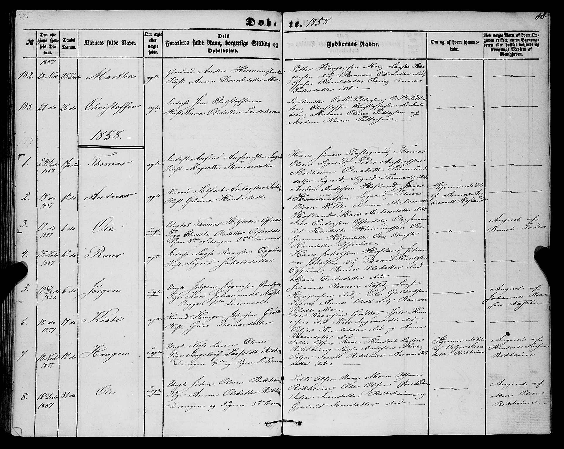 Lærdal sokneprestembete, SAB/A-81201: Parish register (official) no. A 11, 1850-1866, p. 88