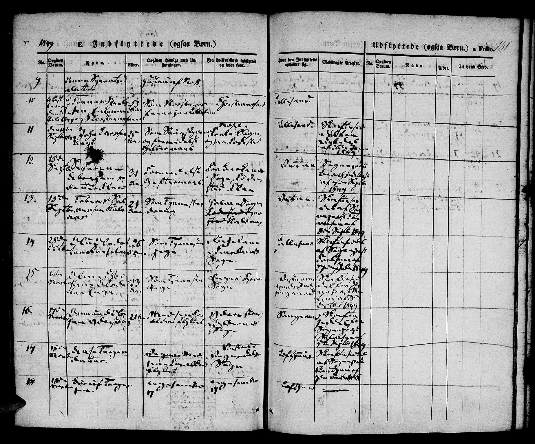 Vestre Moland sokneprestkontor, AV/SAK-1111-0046/F/Fa/Fab/L0005: Parish register (official) no. A 5, 1841-1849, p. 181