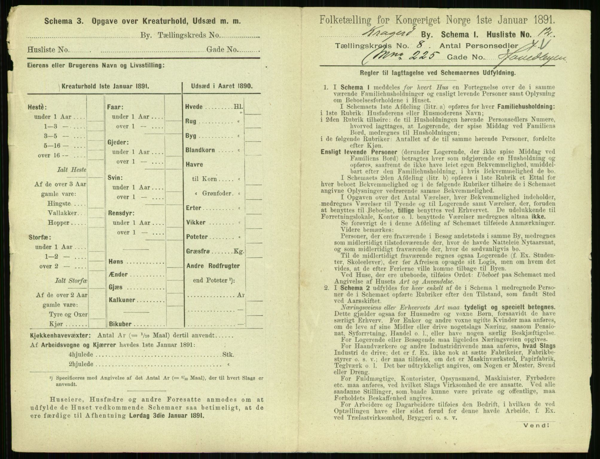 RA, 1891 census for 0801 Kragerø, 1891, p. 560