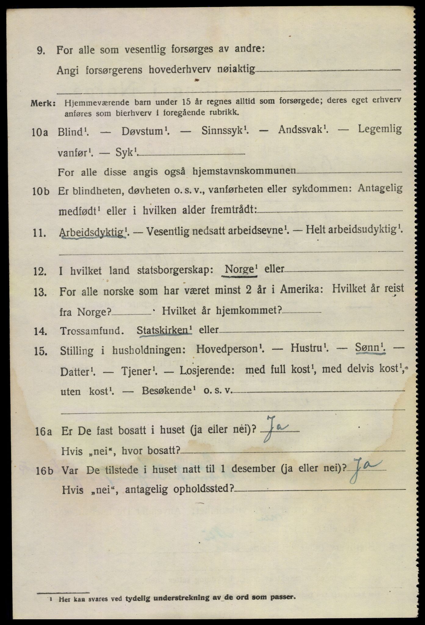 SAKO, 1920 census for Bamble, 1920, p. 2020