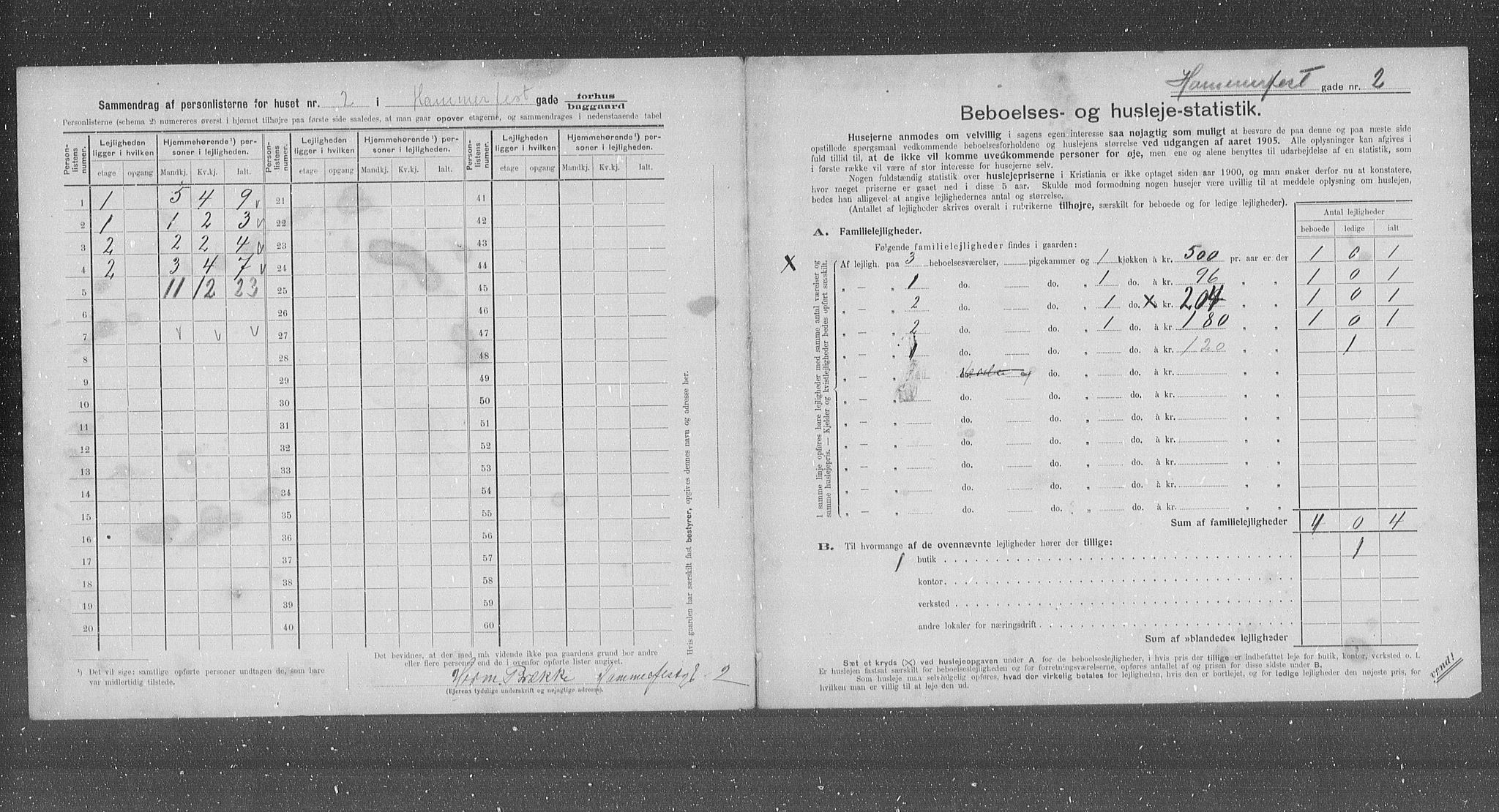 OBA, Municipal Census 1905 for Kristiania, 1905, p. 17694