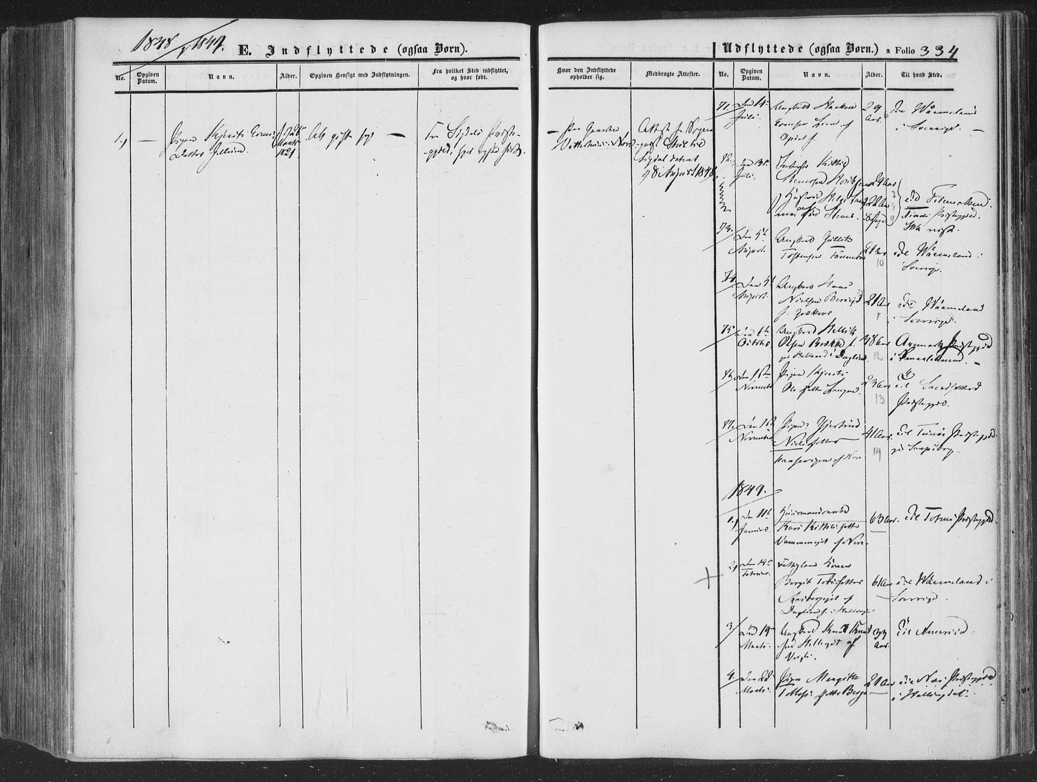 Rollag kirkebøker, SAKO/A-240/F/Fa/L0008: Parish register (official) no. I 8, 1847-1860, p. 334