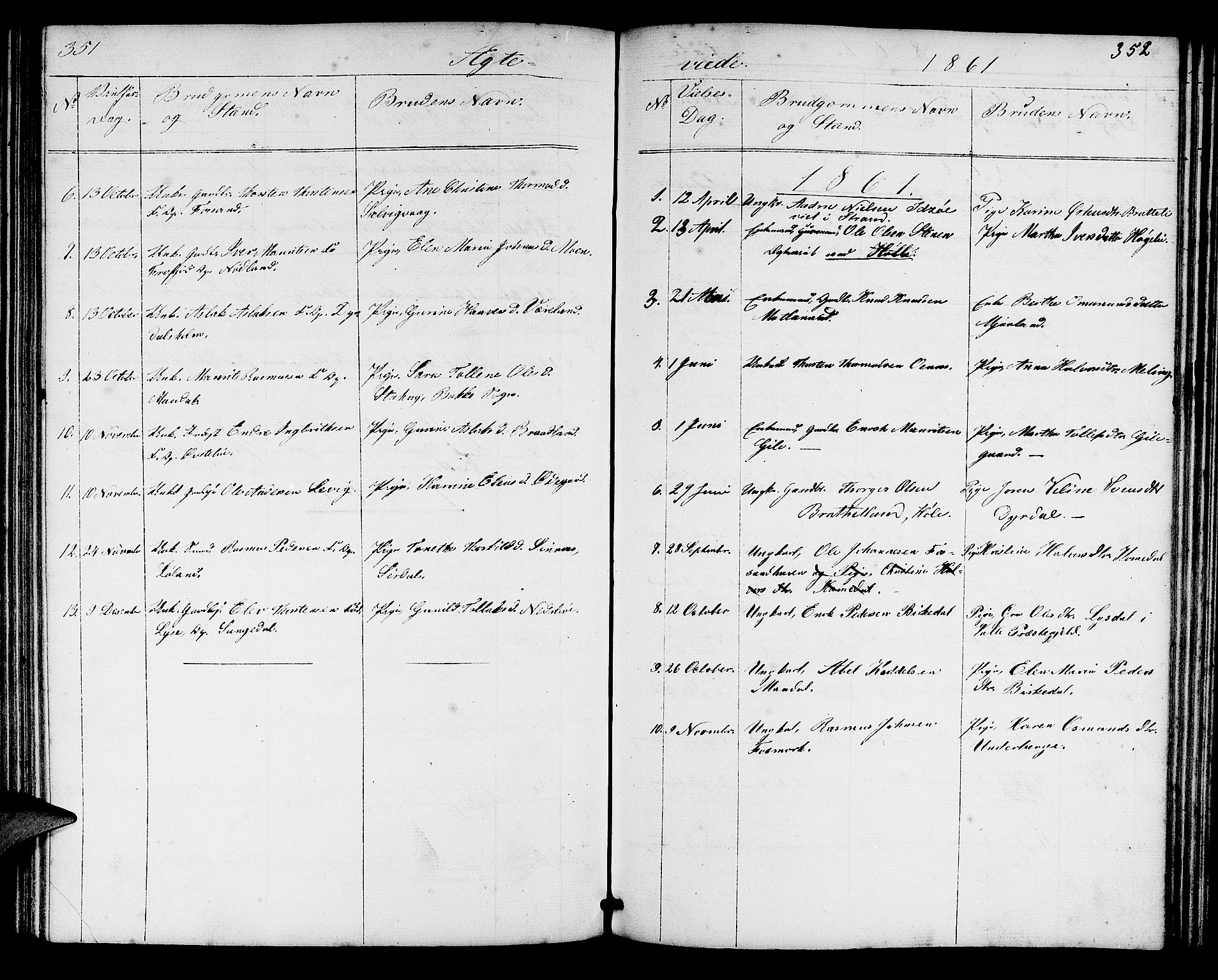 Høgsfjord sokneprestkontor, SAST/A-101624/H/Ha/Hab/L0002: Parish register (copy) no. B 2, 1855-1882, p. 351-352