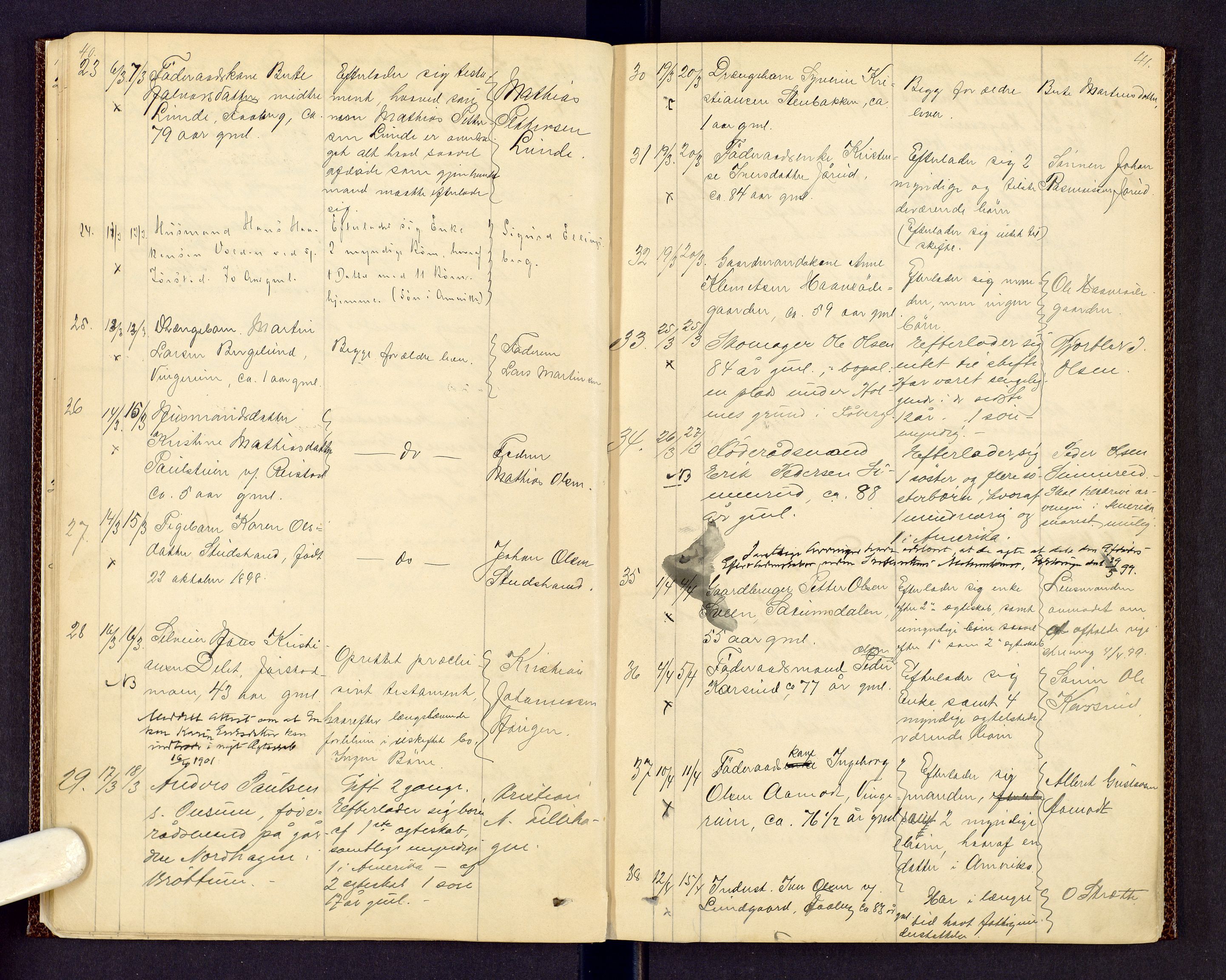 Sør-Gudbrandsdal tingrett, AV/SAH-TING-004/J/Jd/Jda/L0003: Dødsfallsprotokoll - Fåberg og Gausdal, 1894-1909, p. 40-41