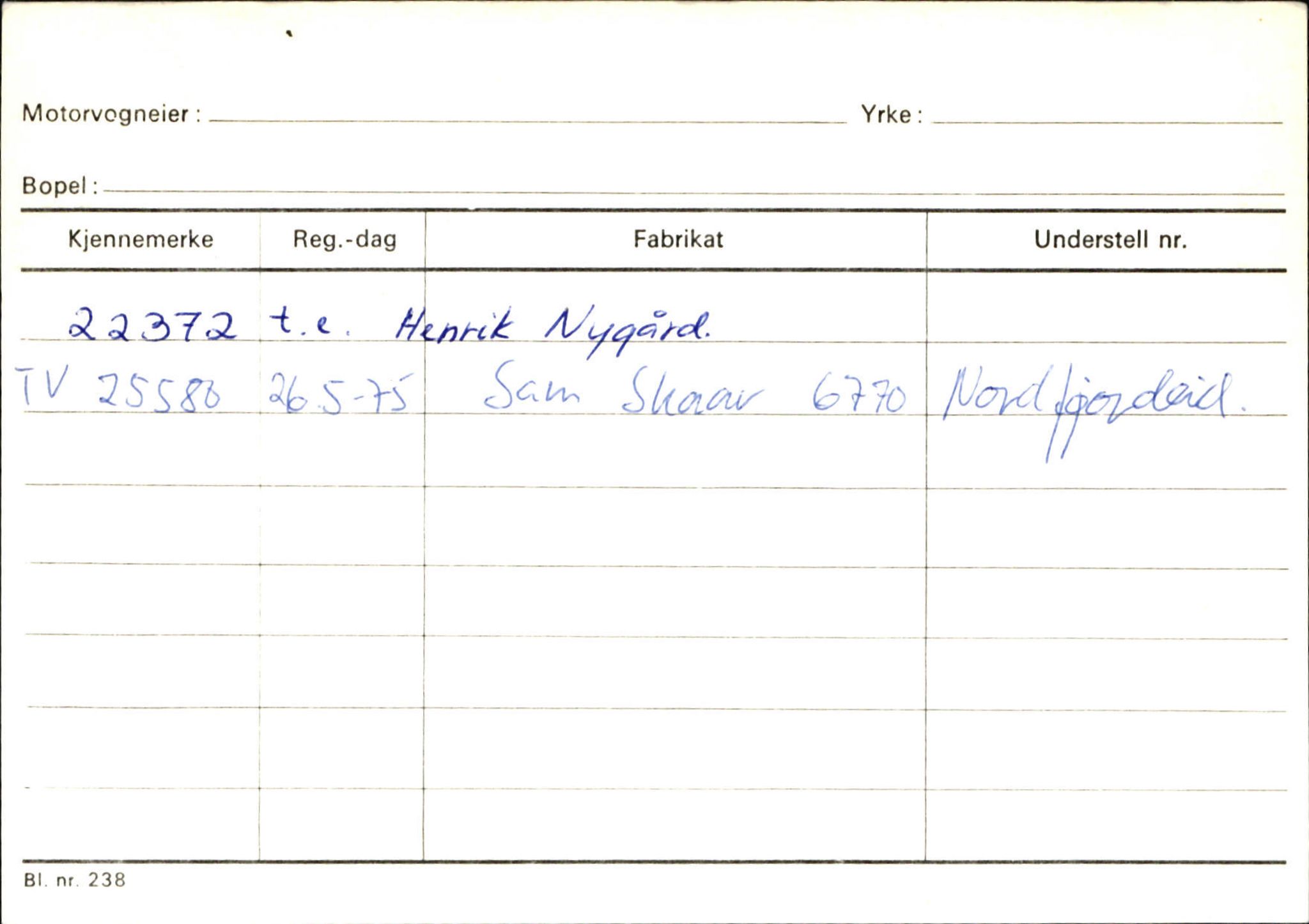 Statens vegvesen, Sogn og Fjordane vegkontor, AV/SAB-A-5301/4/F/L0144: Registerkort Vågsøy A-R, 1945-1975, p. 310