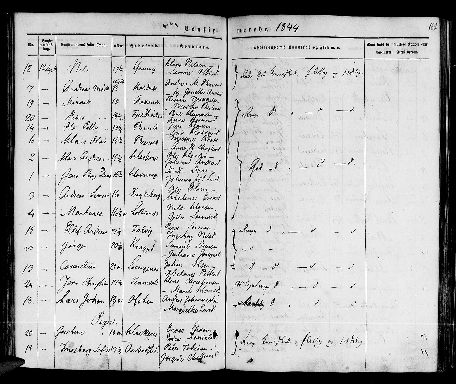 Ibestad sokneprestembete, AV/SATØ-S-0077/H/Ha/Haa/L0006kirke: Parish register (official) no. 6, 1837-1850, p. 162