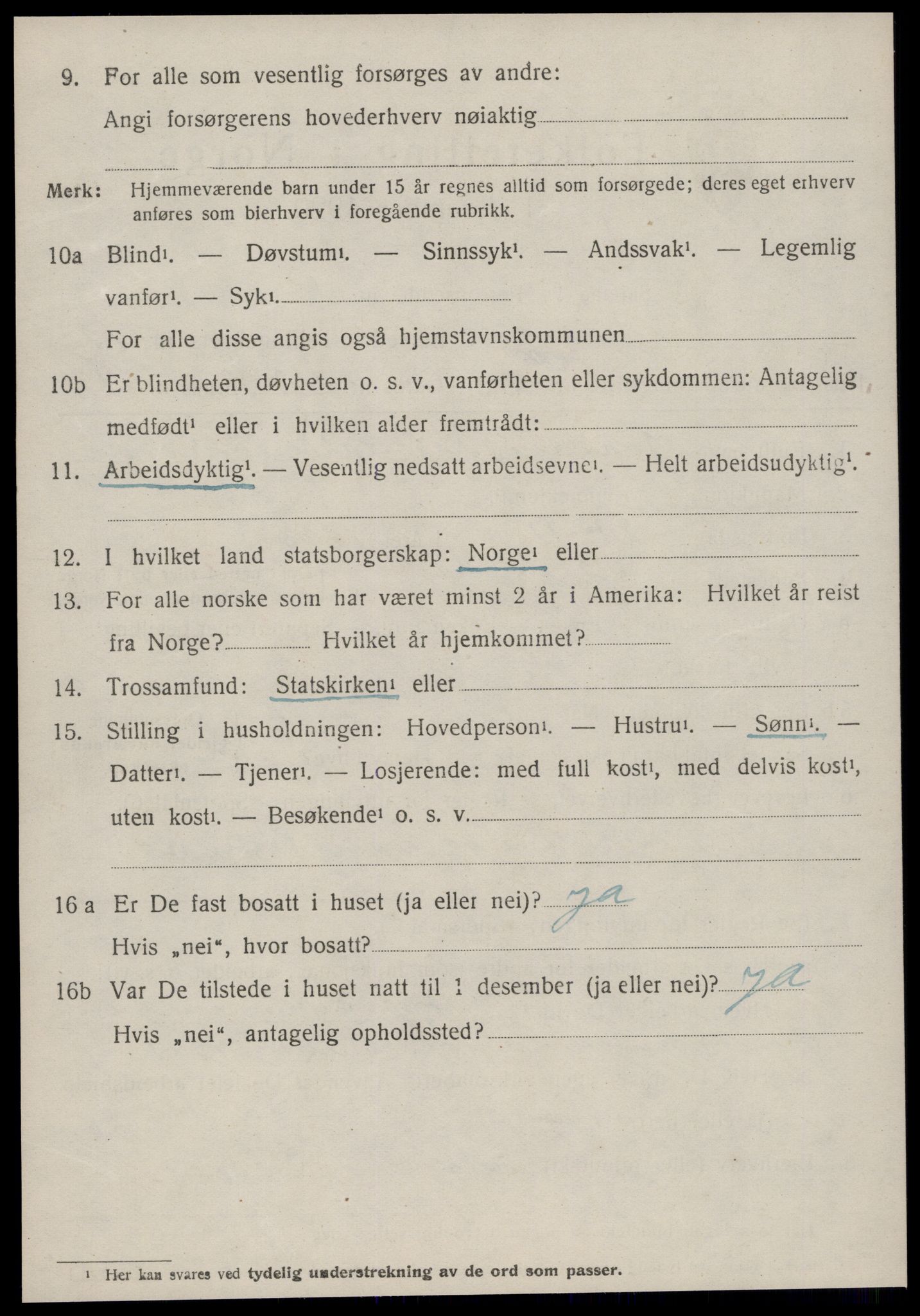 SAT, 1920 census for Hareid, 1920, p. 4914