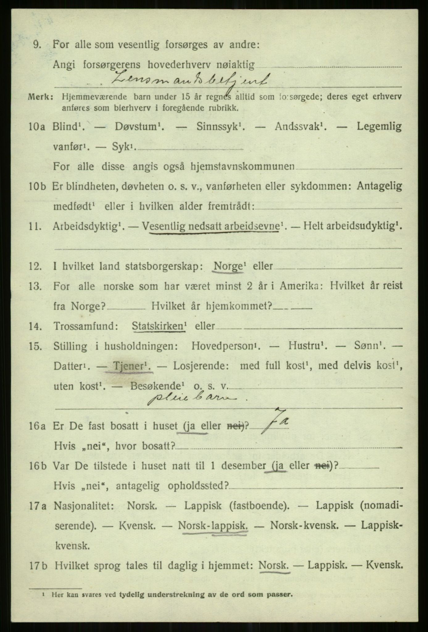 SATØ, 1920 census for Helgøy, 1920, p. 1384