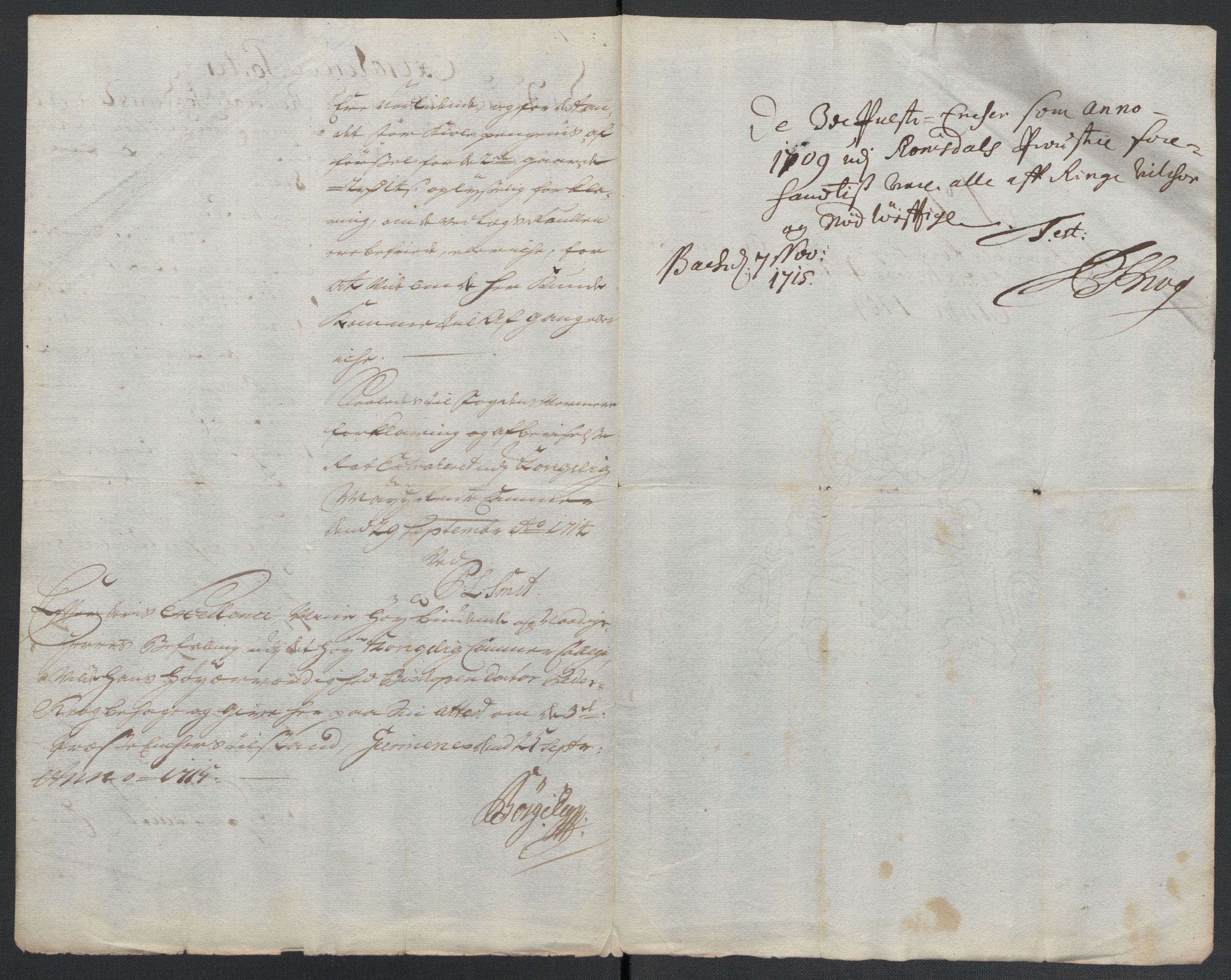 Rentekammeret inntil 1814, Reviderte regnskaper, Fogderegnskap, AV/RA-EA-4092/R55/L3659: Fogderegnskap Romsdal, 1709-1710, p. 249