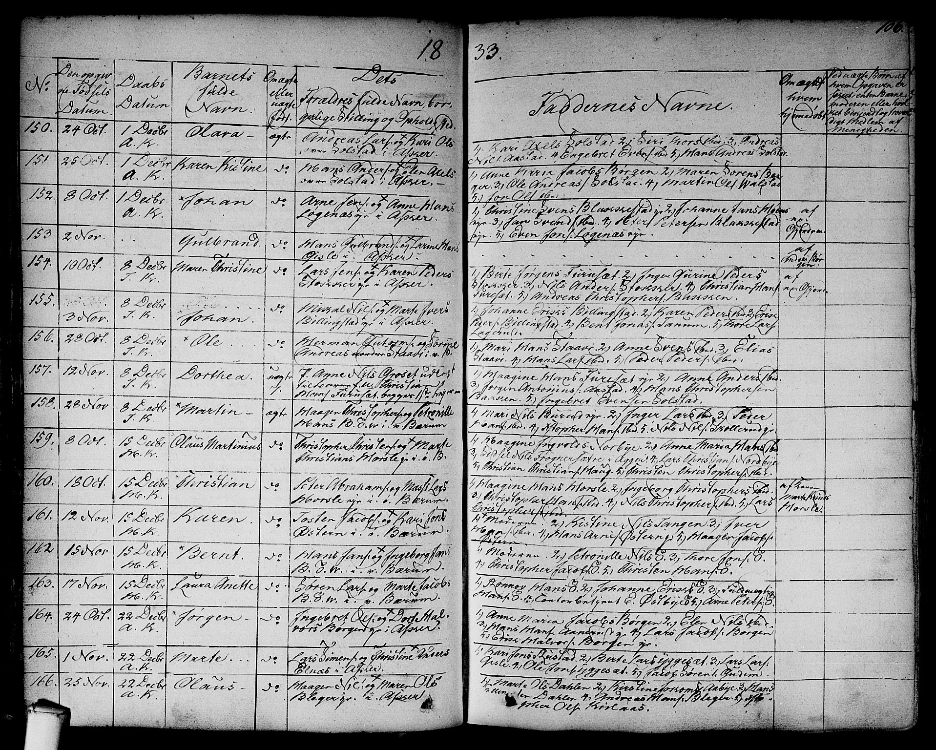 Asker prestekontor Kirkebøker, SAO/A-10256a/F/Fa/L0007: Parish register (official) no. I 7, 1825-1864, p. 106