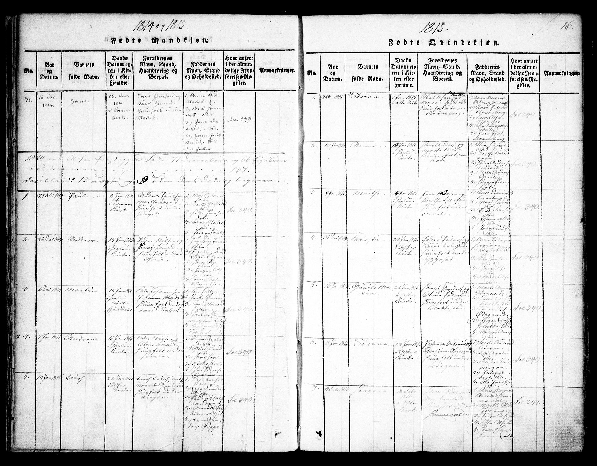 Asker prestekontor Kirkebøker, AV/SAO-A-10256a/F/Fa/L0006: Parish register (official) no. I 6, 1814-1824, p. 16