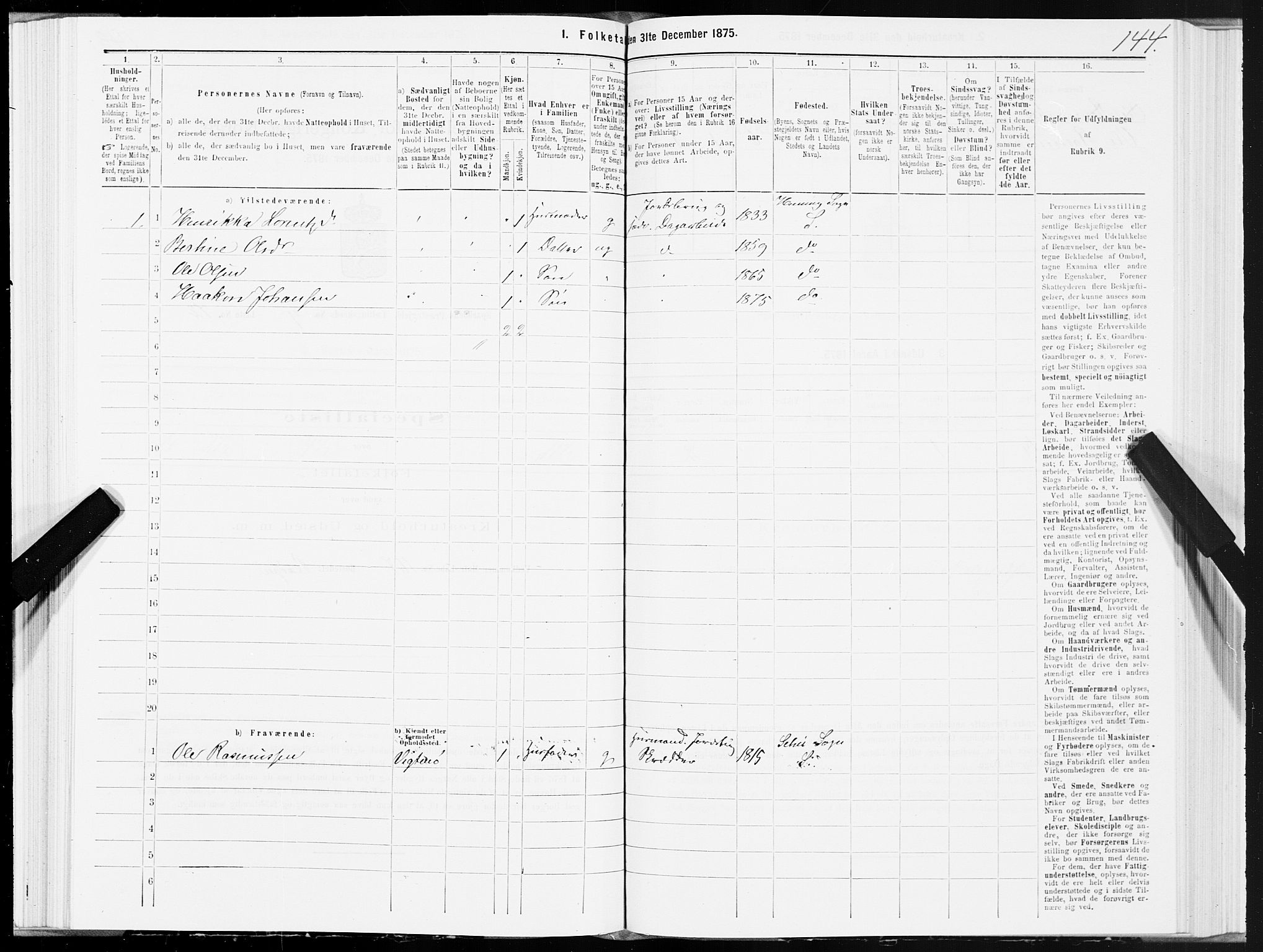 SAT, 1875 census for 1731P Sparbu, 1875, p. 4144