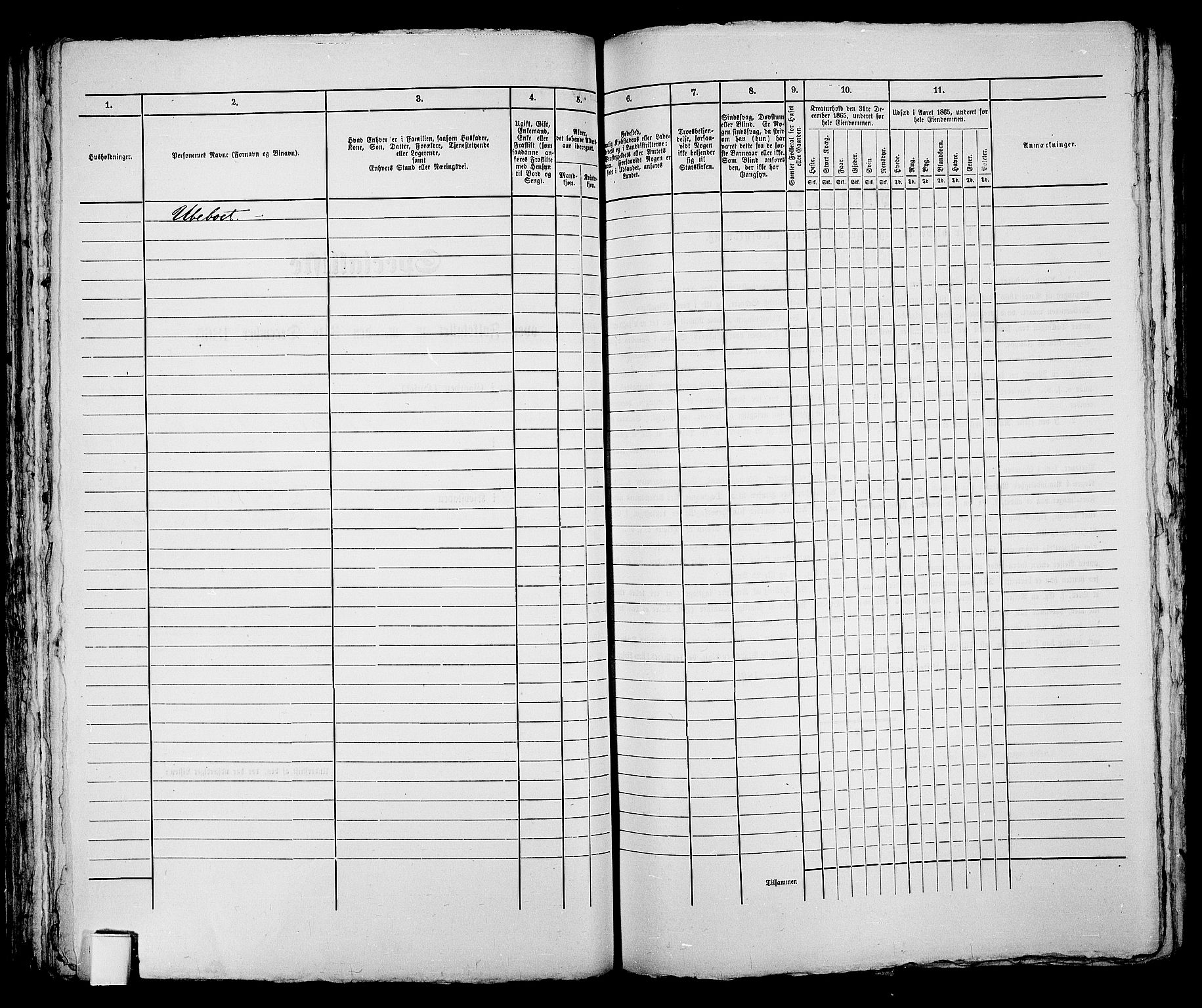 RA, 1865 census for Skien, 1865, p. 497