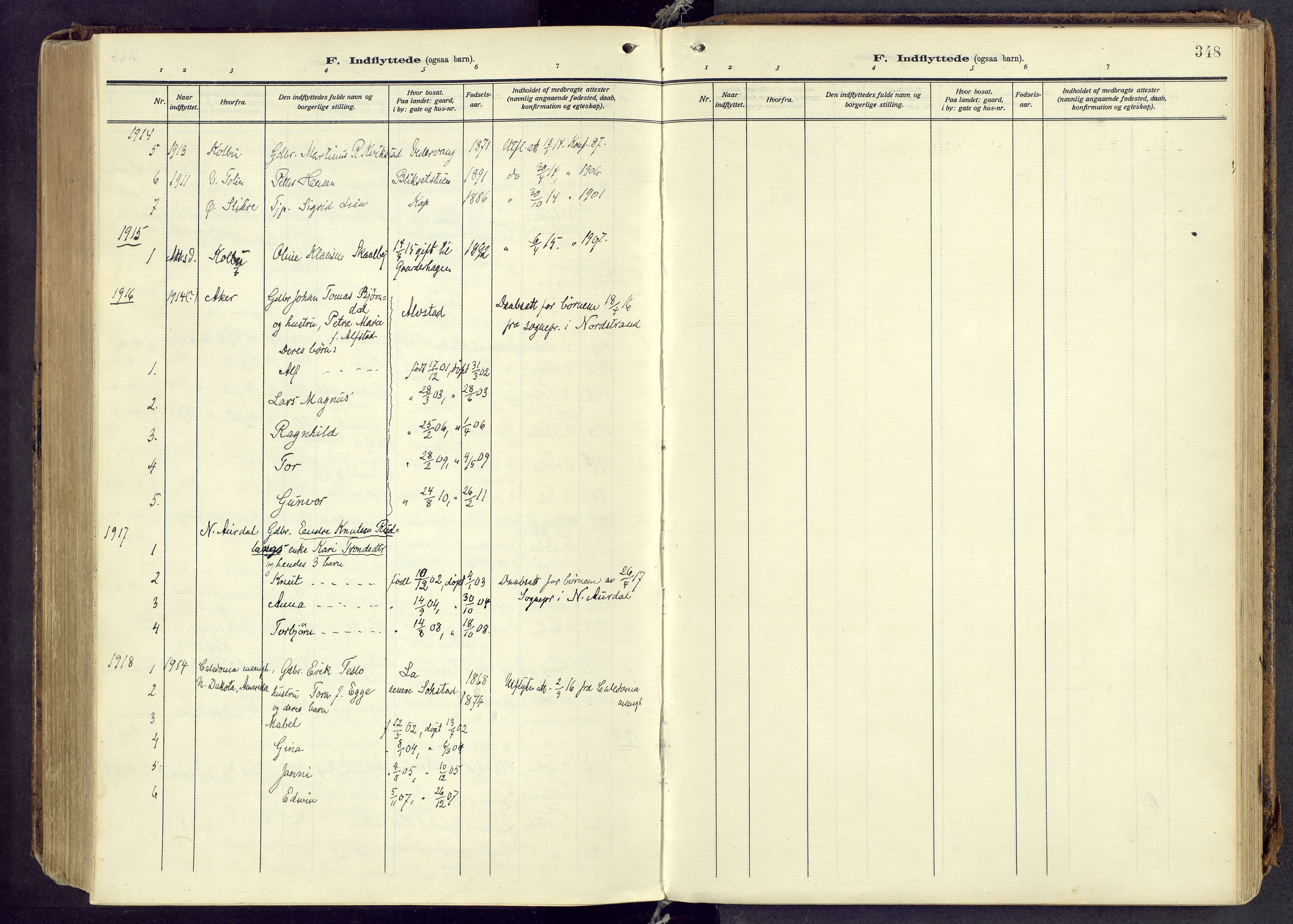 Østre Toten prestekontor, AV/SAH-PREST-104/H/Ha/Haa/L0010: Parish register (official) no. 10, 1910-1920, p. 348