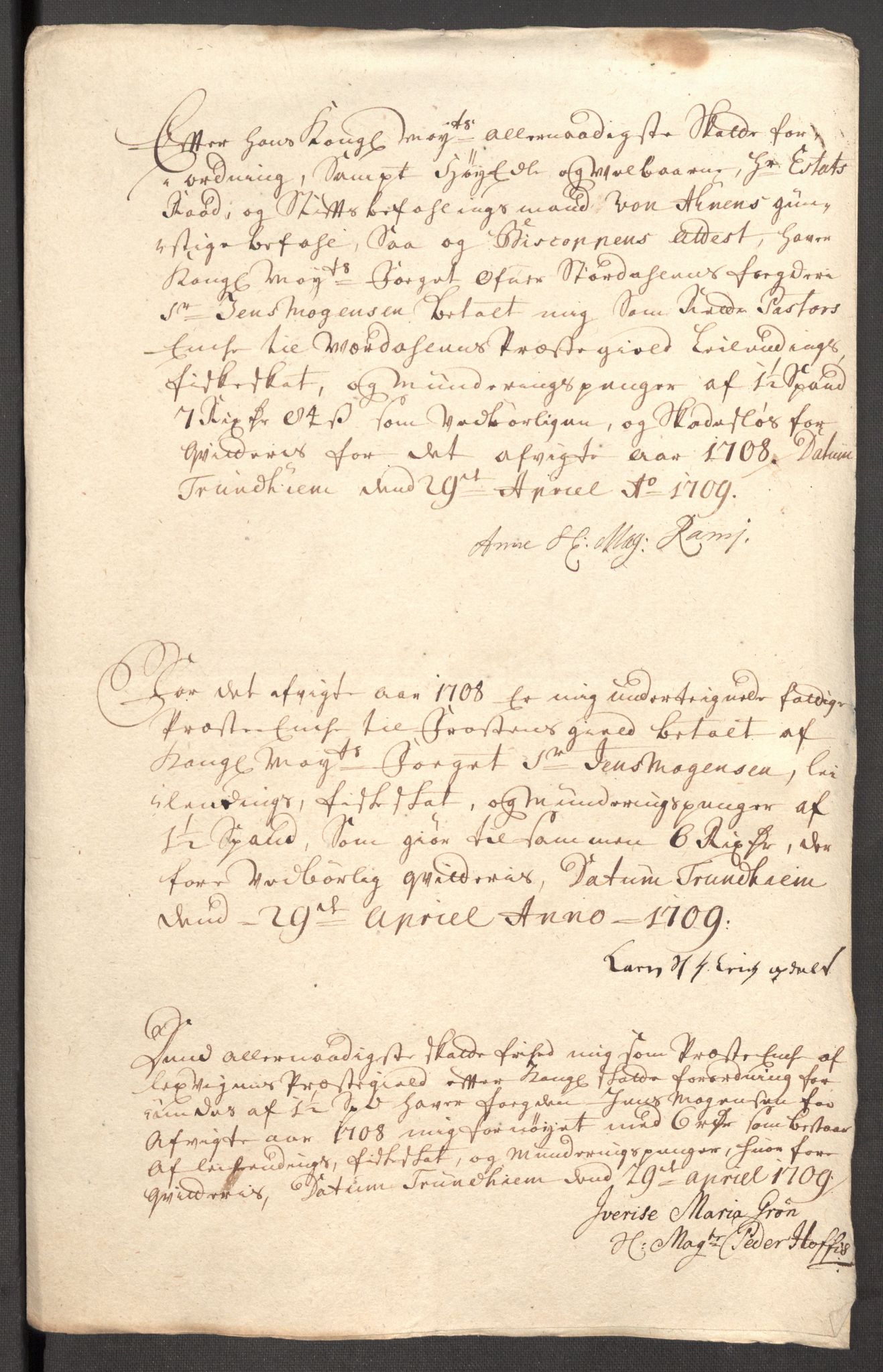 Rentekammeret inntil 1814, Reviderte regnskaper, Fogderegnskap, AV/RA-EA-4092/R62/L4198: Fogderegnskap Stjørdal og Verdal, 1708, p. 243