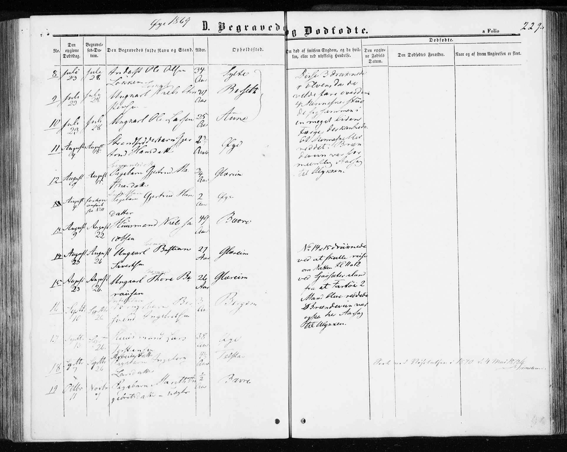 Ministerialprotokoller, klokkerbøker og fødselsregistre - Møre og Romsdal, SAT/A-1454/595/L1045: Parish register (official) no. 595A07, 1863-1873, p. 229