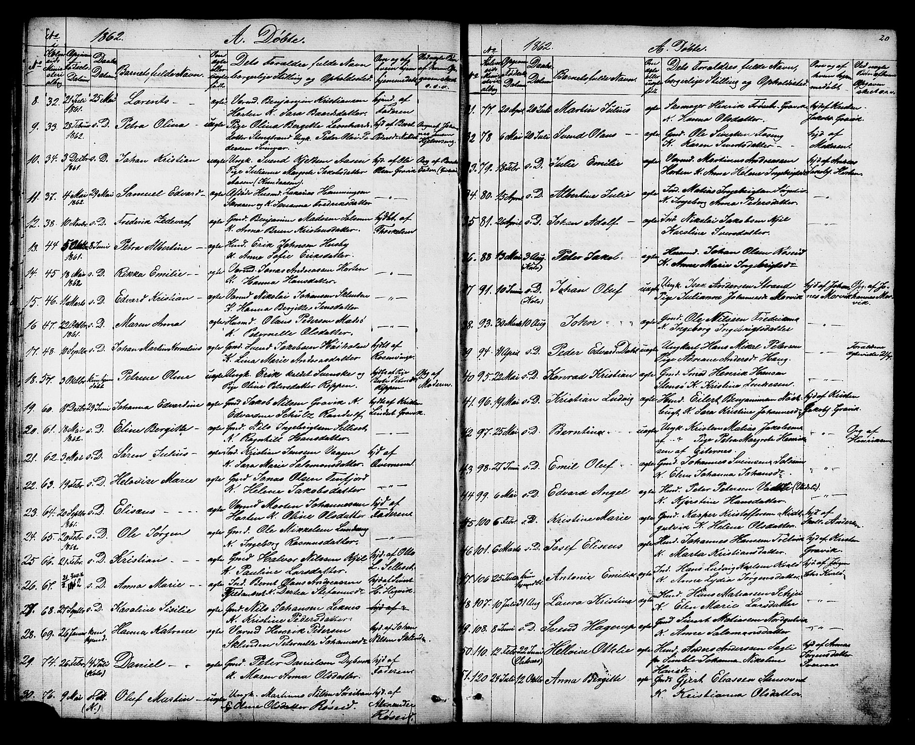 Ministerialprotokoller, klokkerbøker og fødselsregistre - Nord-Trøndelag, SAT/A-1458/788/L0695: Parish register (official) no. 788A02, 1843-1862, p. 20