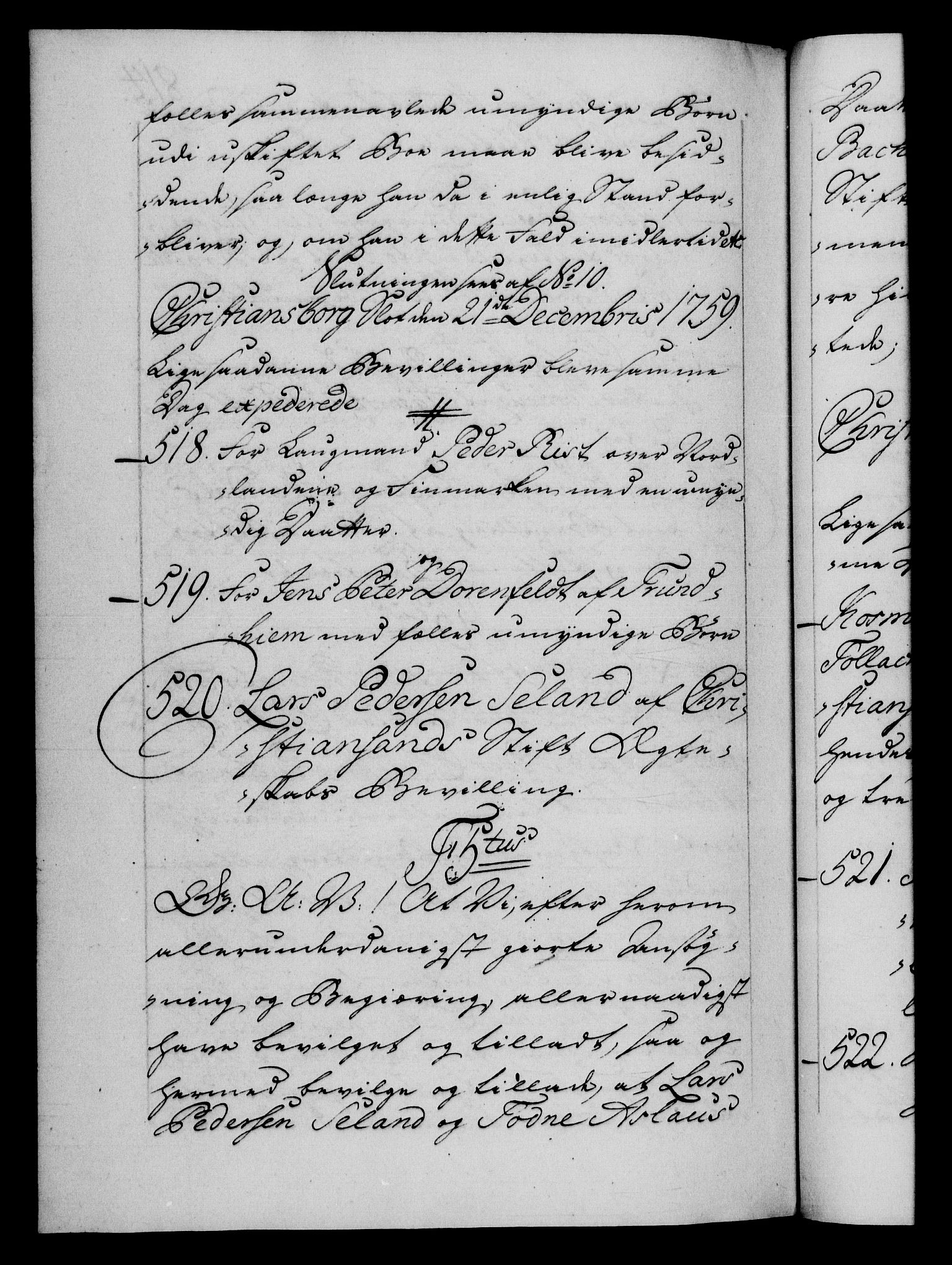 Danske Kanselli 1572-1799, AV/RA-EA-3023/F/Fc/Fca/Fcaa/L0040: Norske registre, 1757-1759, p. 814b