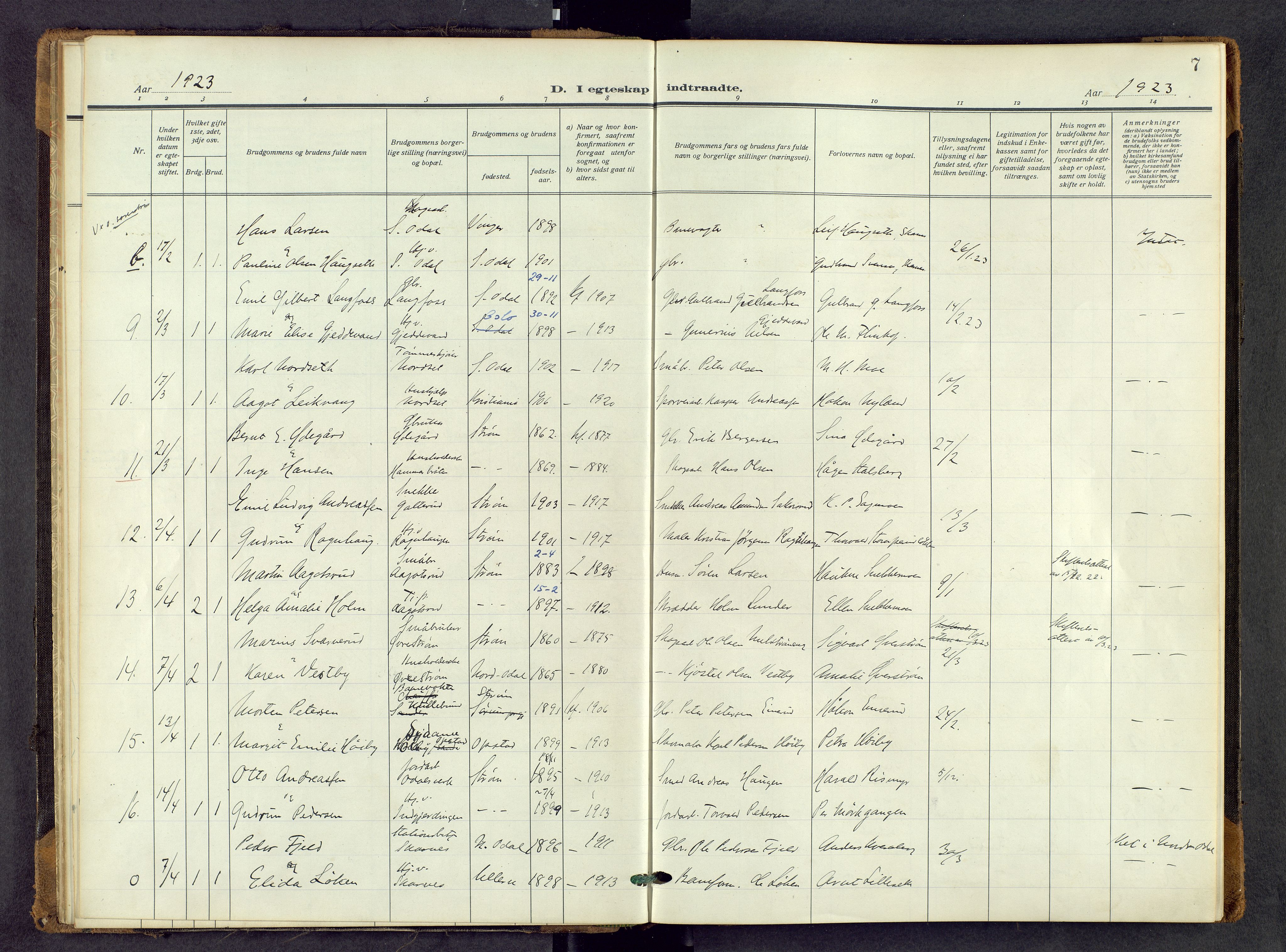 Sør-Odal prestekontor, AV/SAH-PREST-030/H/Ha/Haa/L0011: Parish register (official) no. 11, 1922-1945, p. 7