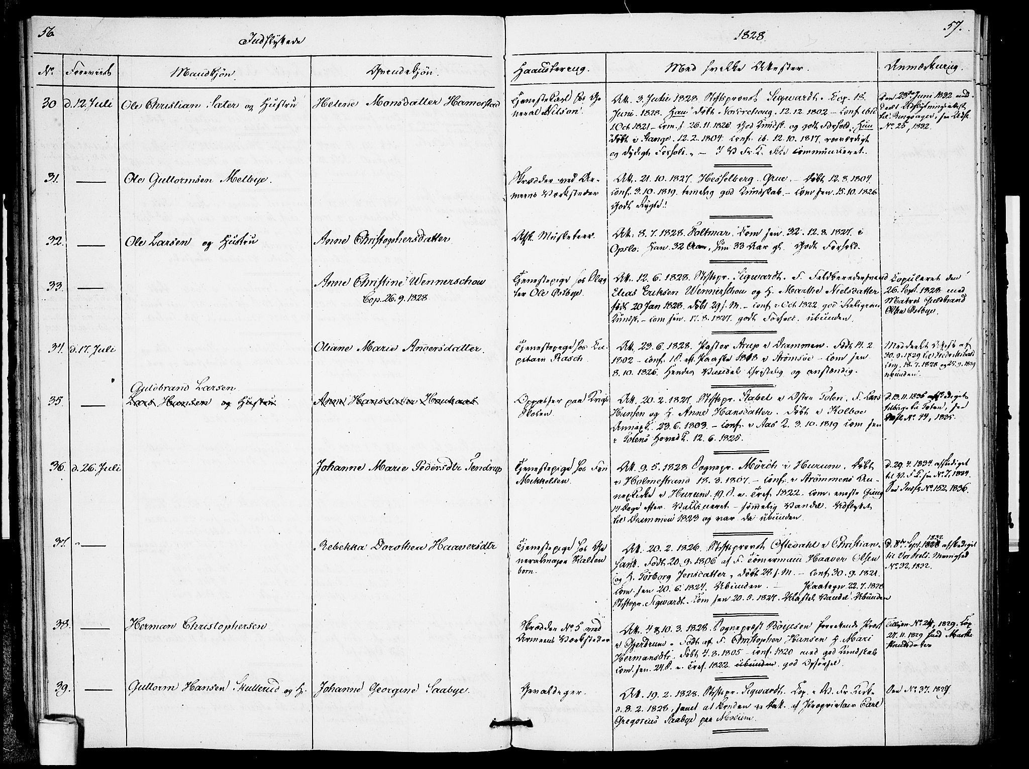 Garnisonsmenigheten Kirkebøker, AV/SAO-A-10846/F/Fa/L0005: Parish register (official) no. 5, 1824-1830, p. 56-57