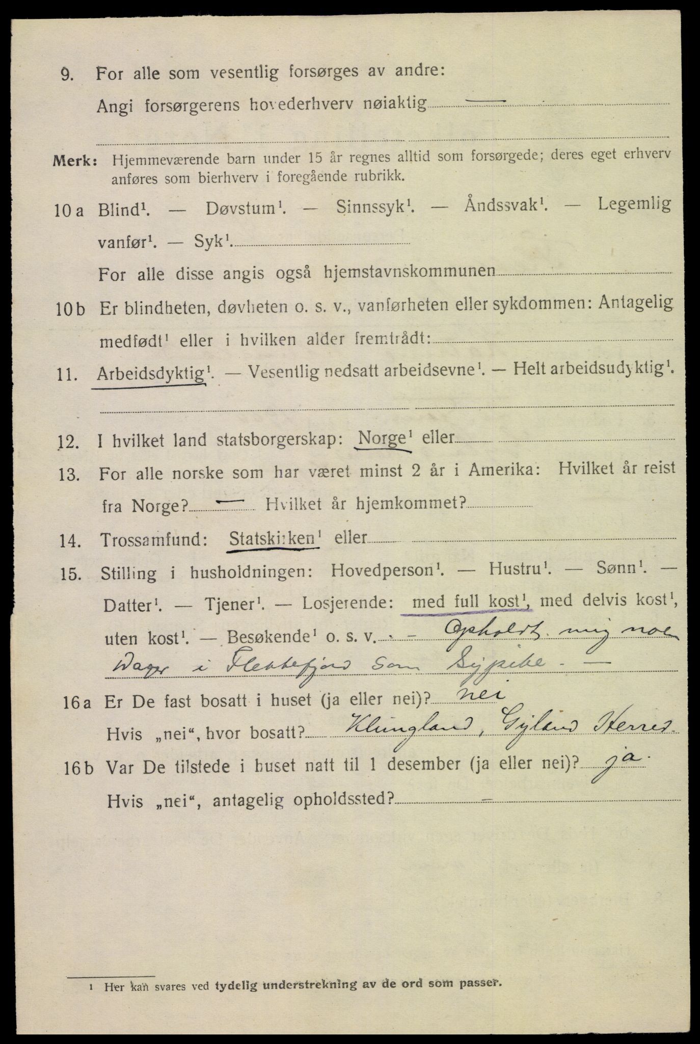 SAK, 1920 census for Flekkefjord, 1920, p. 2499