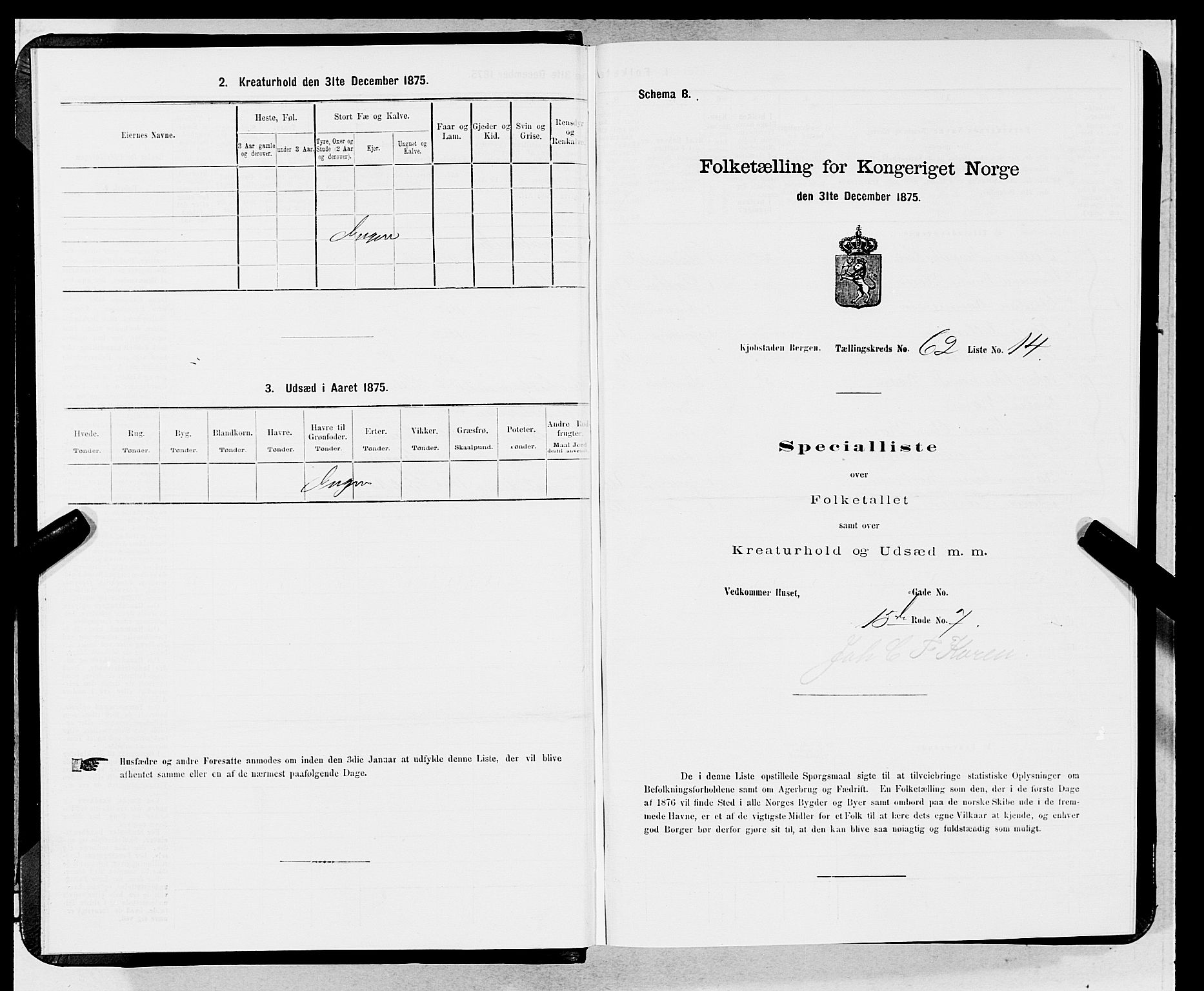 SAB, 1875 census for 1301 Bergen, 1875, p. 3308