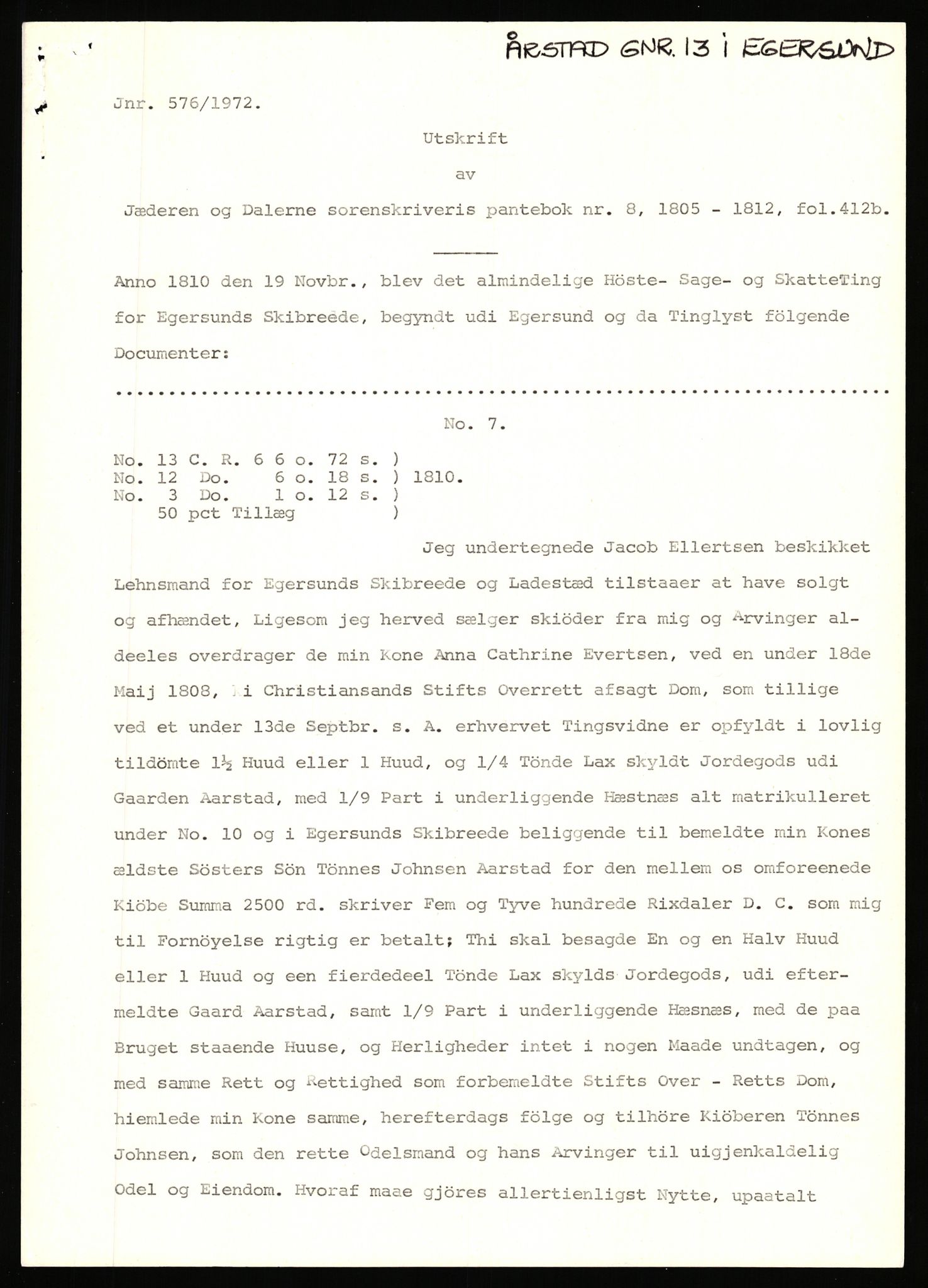 Statsarkivet i Stavanger, AV/SAST-A-101971/03/Y/Yj/L0101: Avskrifter sortert etter gårdsnavn: Årstad - Åse øvre, 1750-1930, p. 119