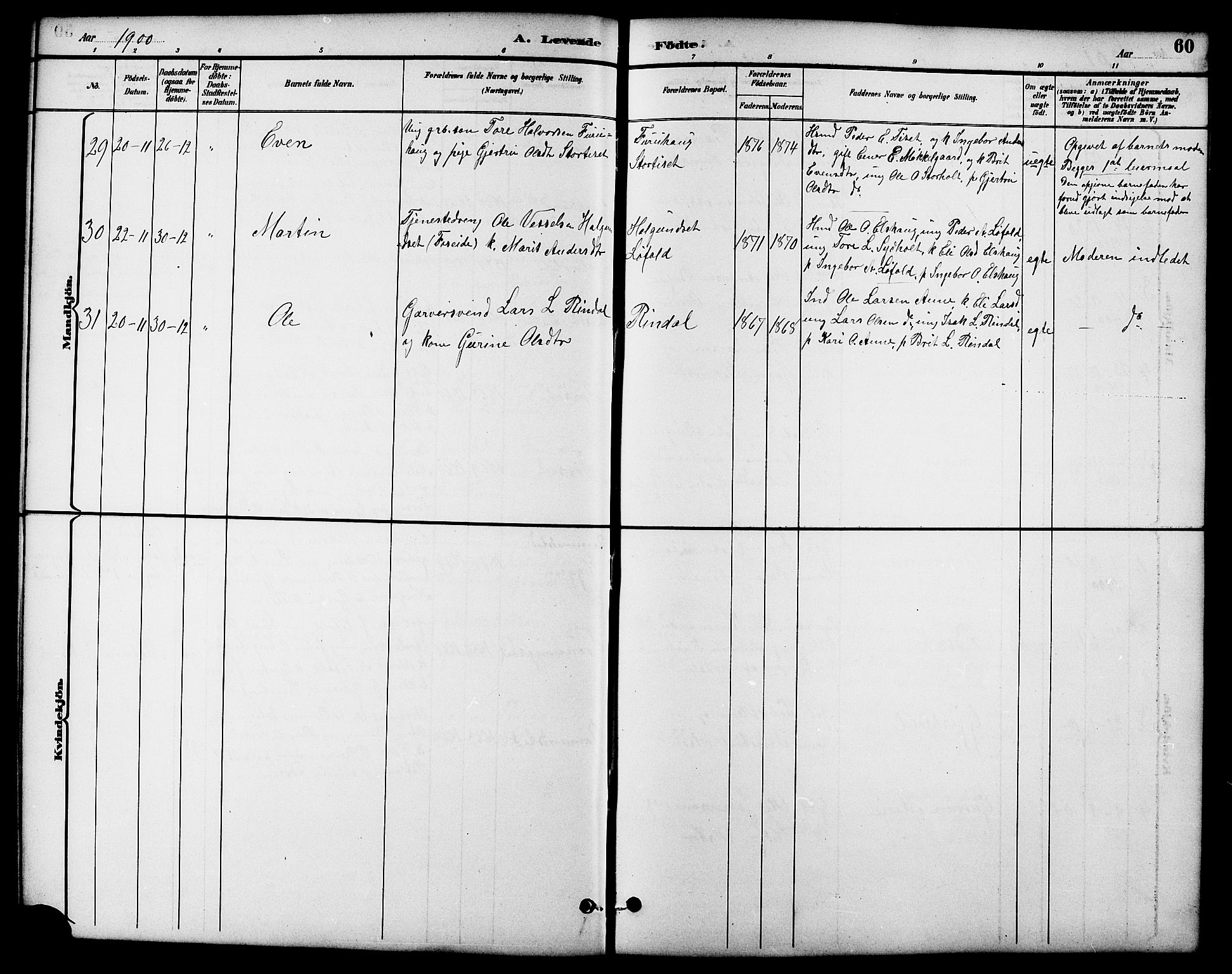 Ministerialprotokoller, klokkerbøker og fødselsregistre - Møre og Romsdal, SAT/A-1454/598/L1078: Parish register (copy) no. 598C03, 1892-1909, p. 60