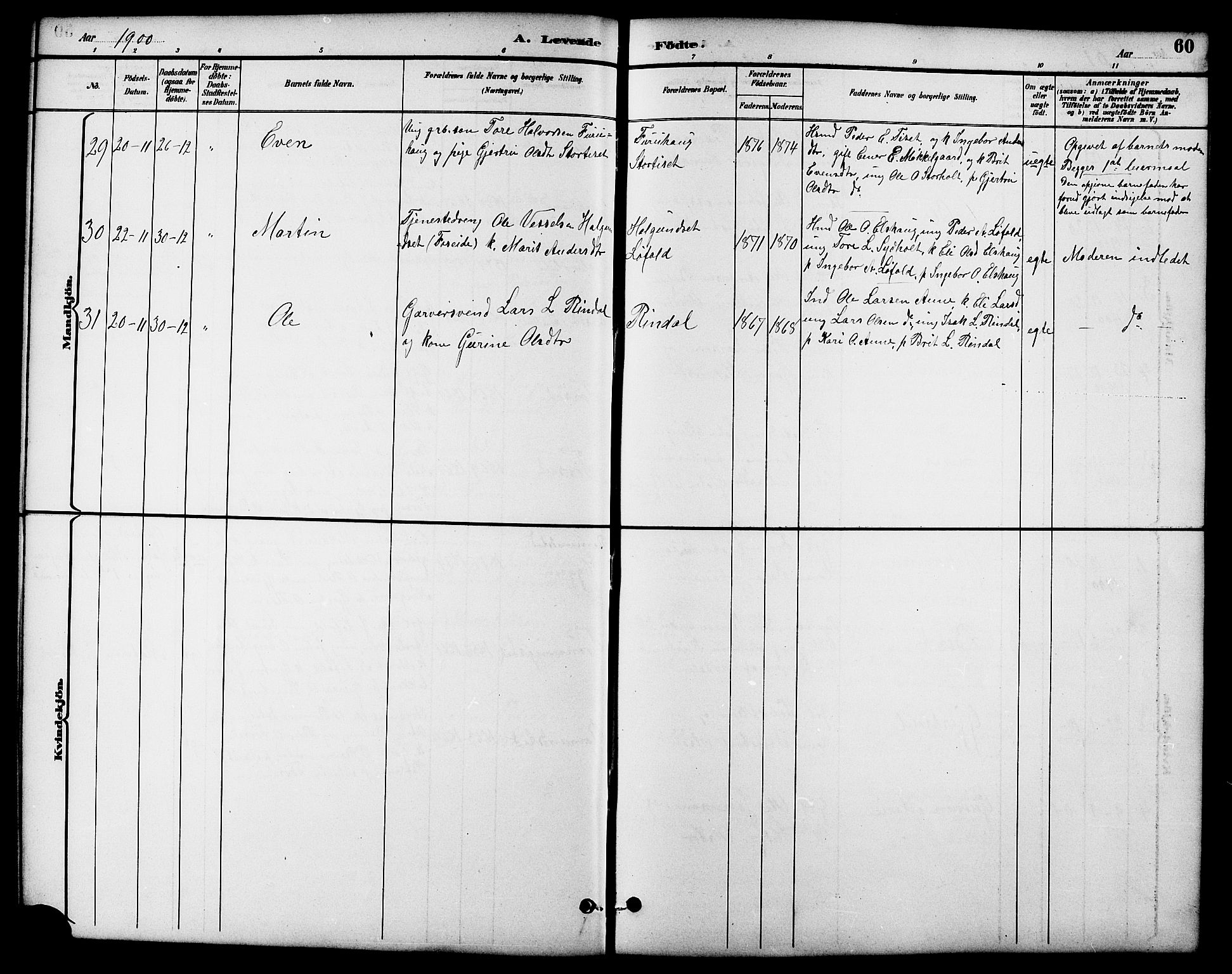 Ministerialprotokoller, klokkerbøker og fødselsregistre - Møre og Romsdal, AV/SAT-A-1454/598/L1078: Parish register (copy) no. 598C03, 1892-1909, p. 60