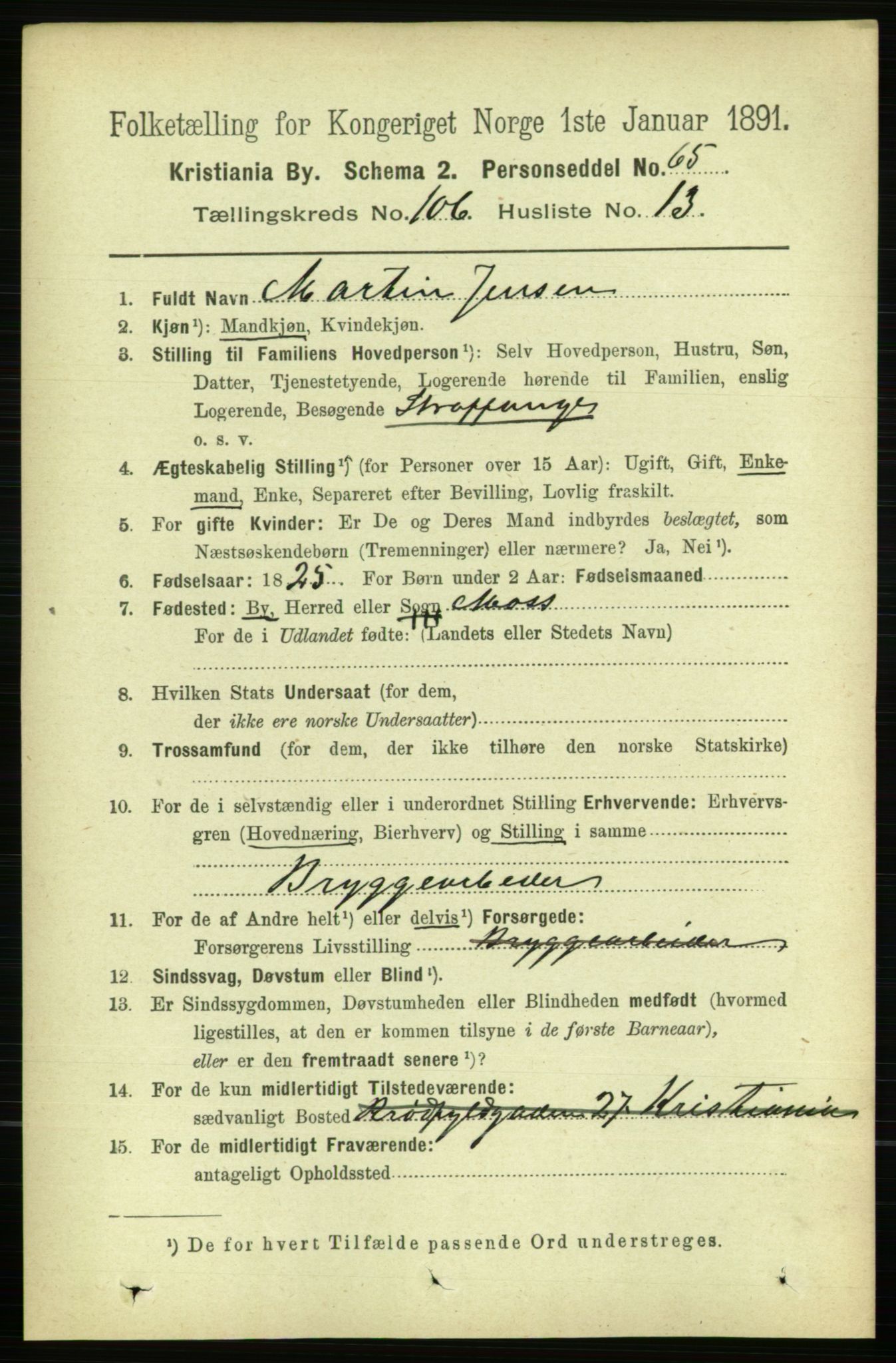 RA, 1891 census for 0301 Kristiania, 1891, p. 54120
