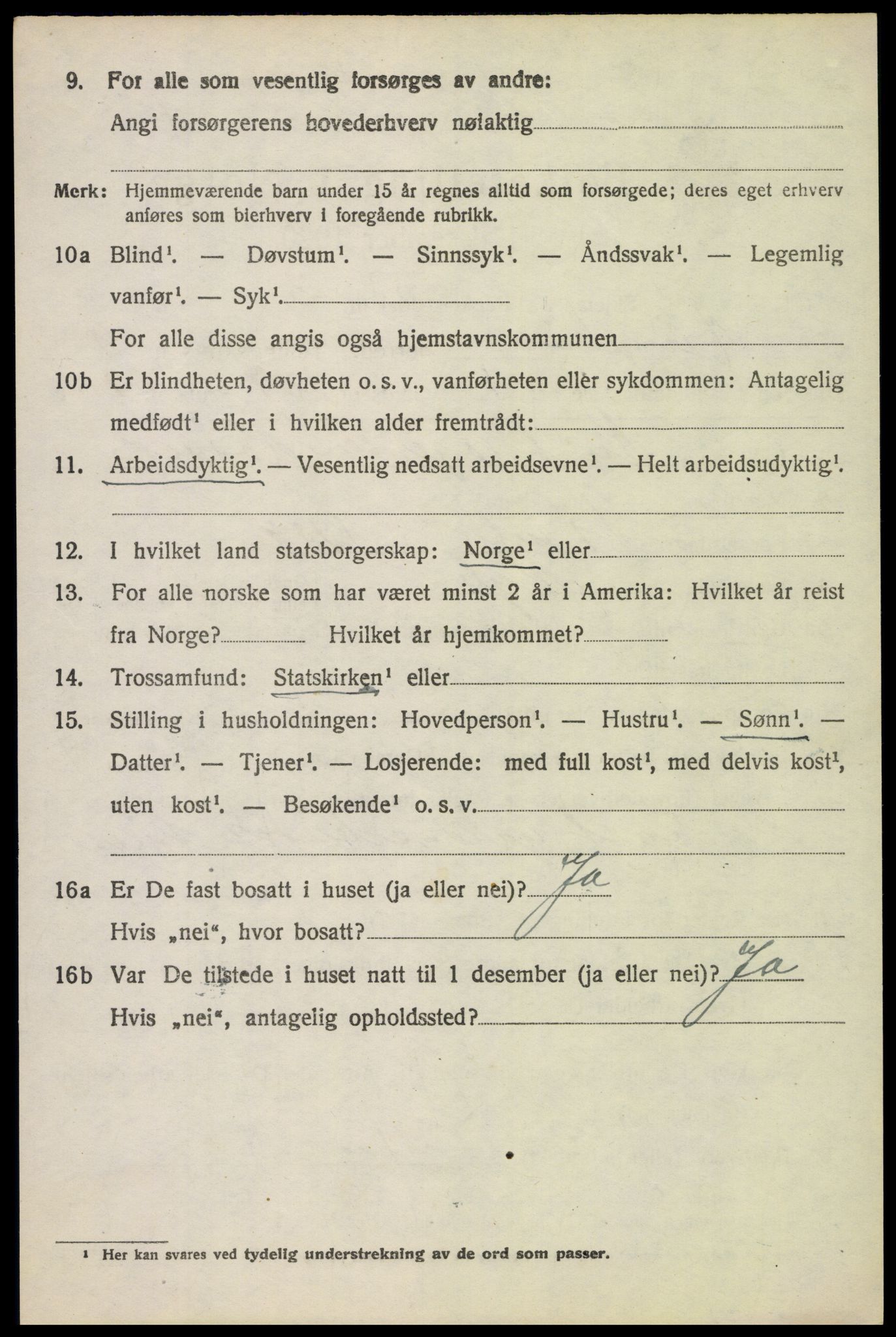 SAH, 1920 census for Ringebu, 1920, p. 8254