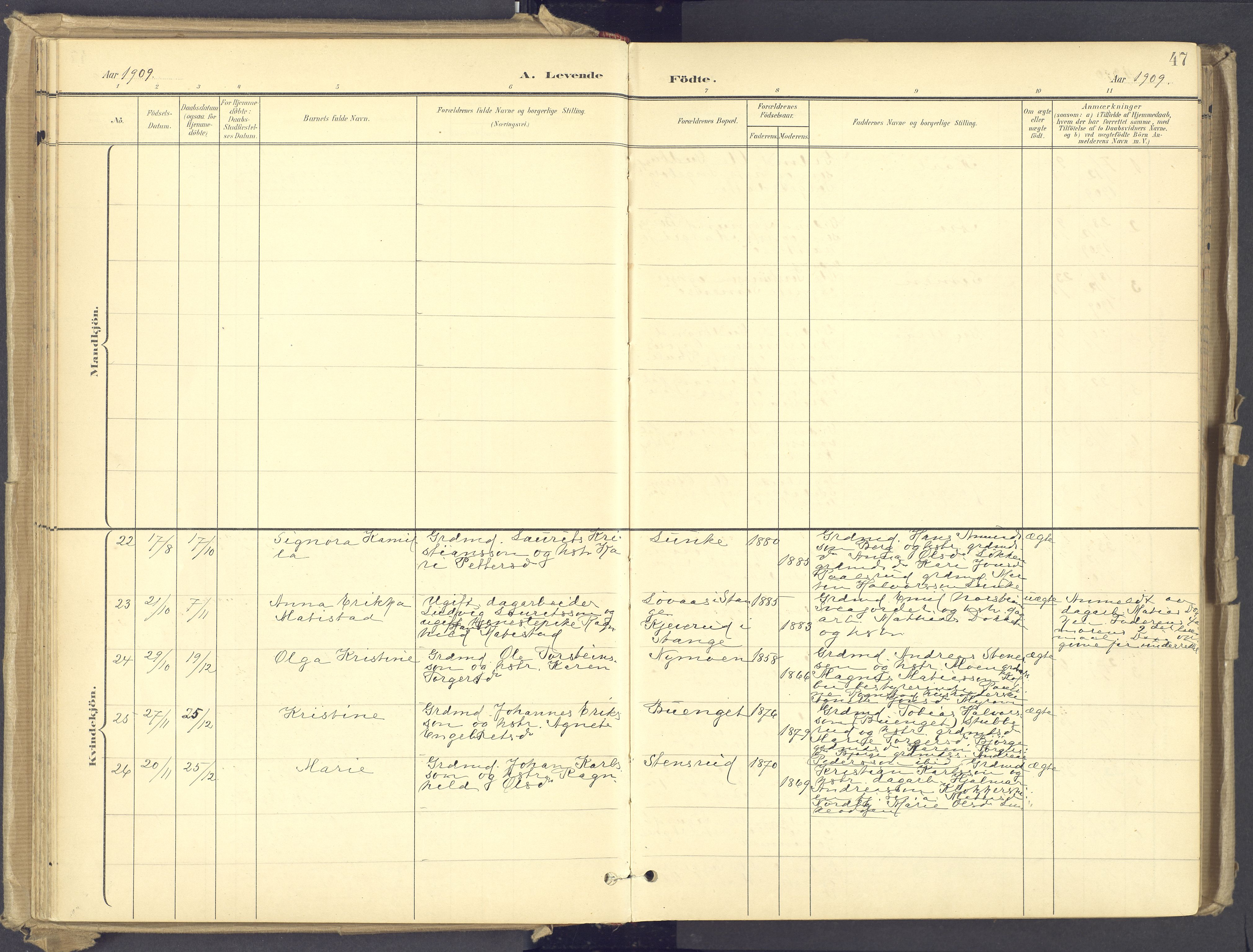 Øyer prestekontor, AV/SAH-PREST-084/H/Ha/Haa/L0012: Parish register (official) no. 12, 1897-1920, p. 47