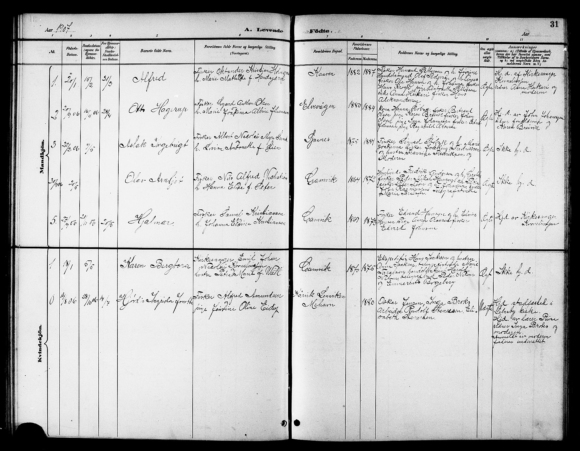 Tana sokneprestkontor, SATØ/S-1334/H/Hb/L0006klokker: Parish register (copy) no. 6, 1892-1909, p. 31