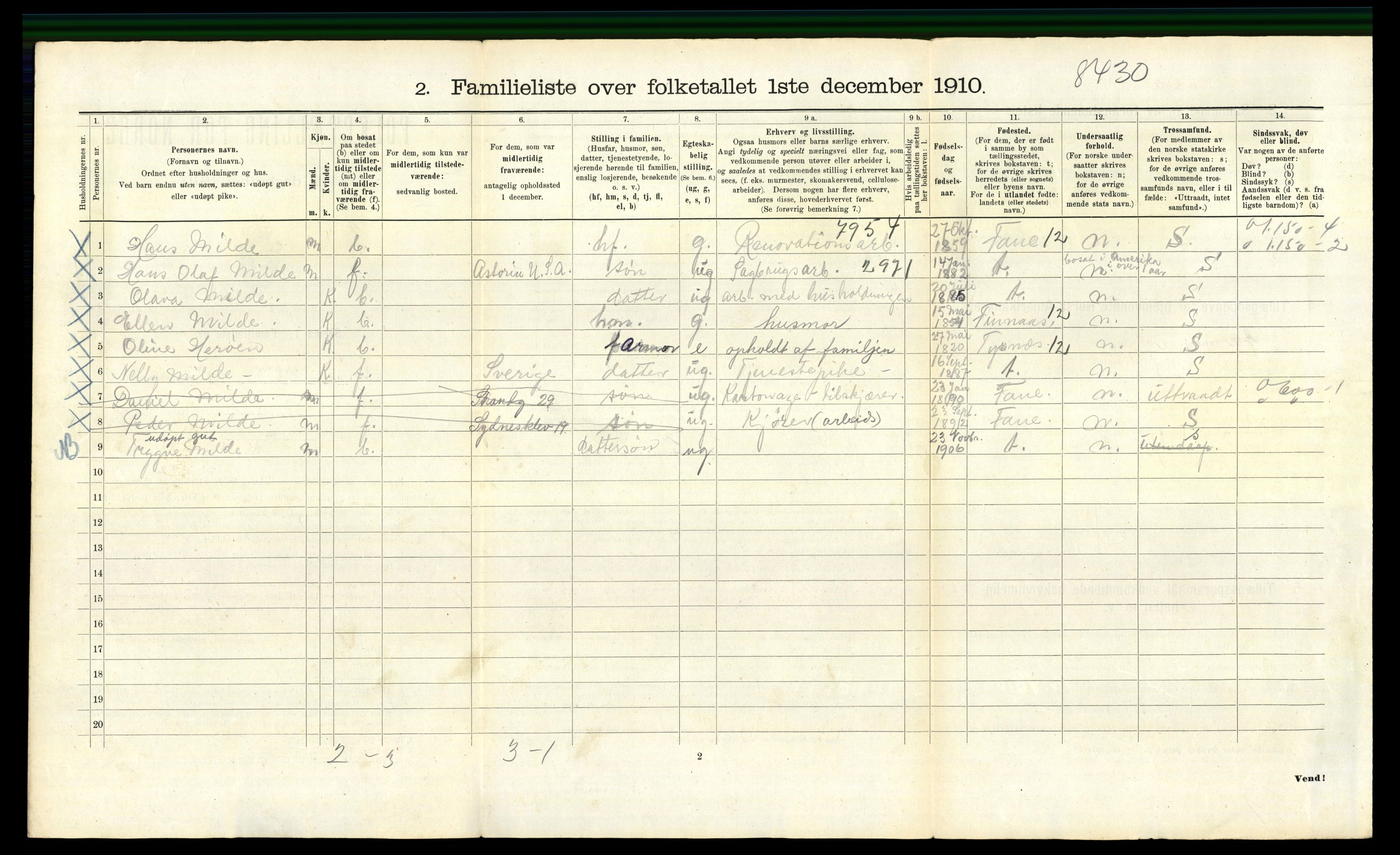 RA, 1910 census for Bergen, 1910, p. 41818