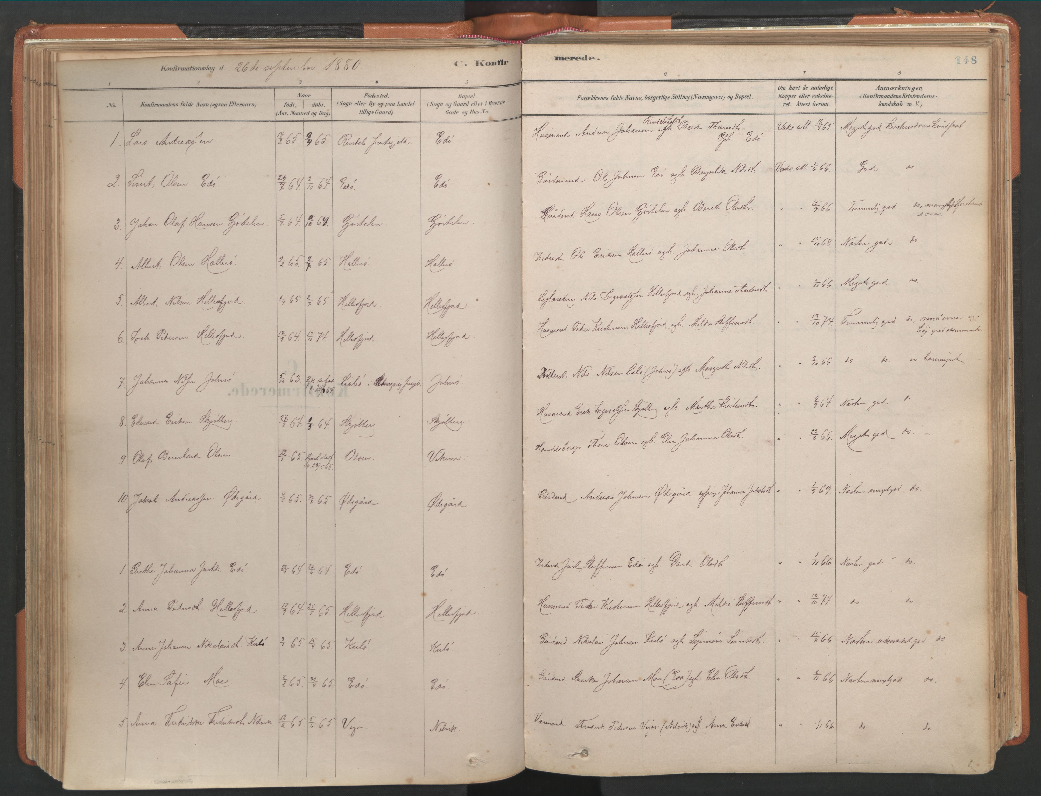 Ministerialprotokoller, klokkerbøker og fødselsregistre - Møre og Romsdal, AV/SAT-A-1454/581/L0941: Parish register (official) no. 581A09, 1880-1919, p. 148