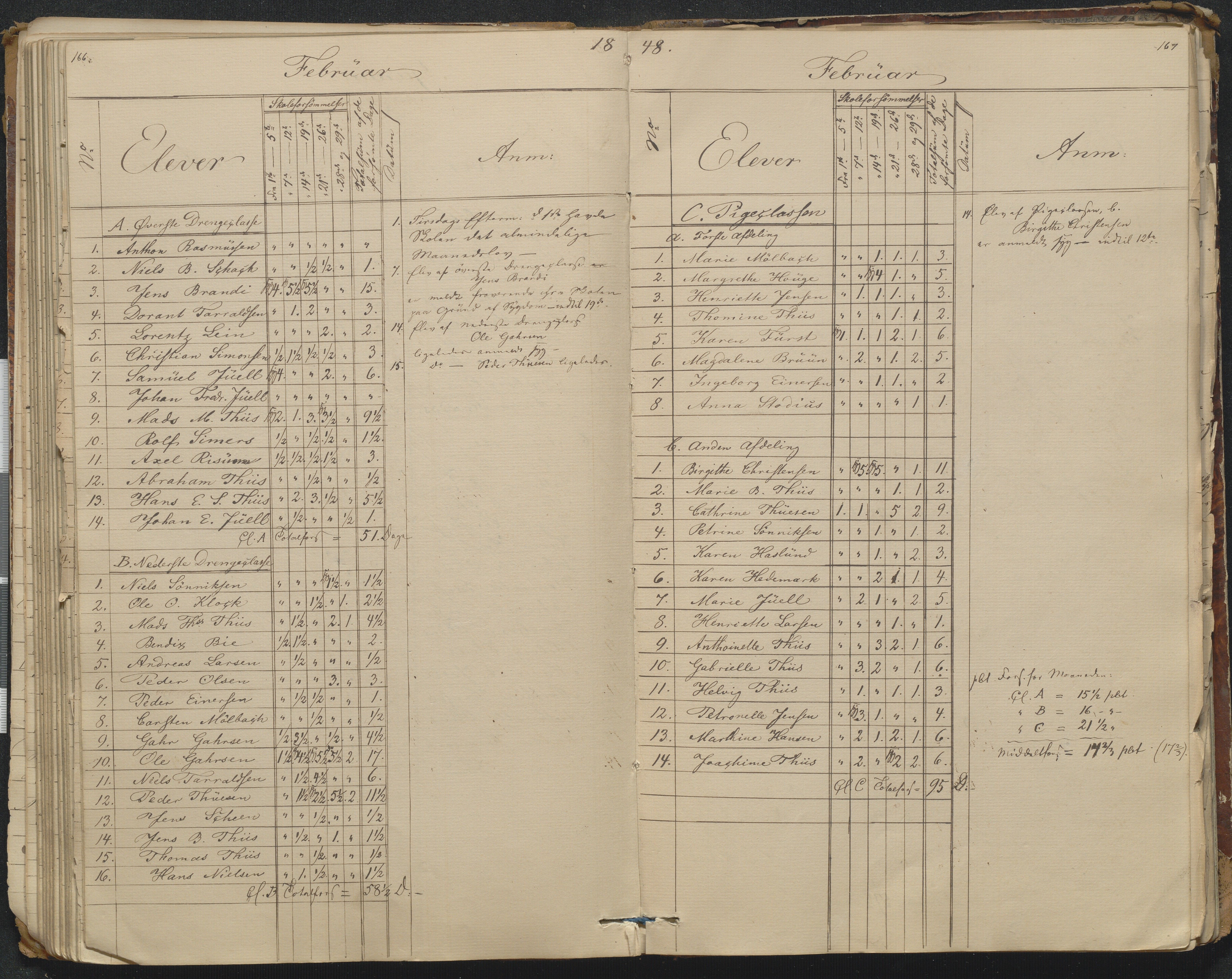 Risør kommune, AAKS/KA0901-PK/1/05/05g/L0005: Journal, 1841-1880, p. 166-167