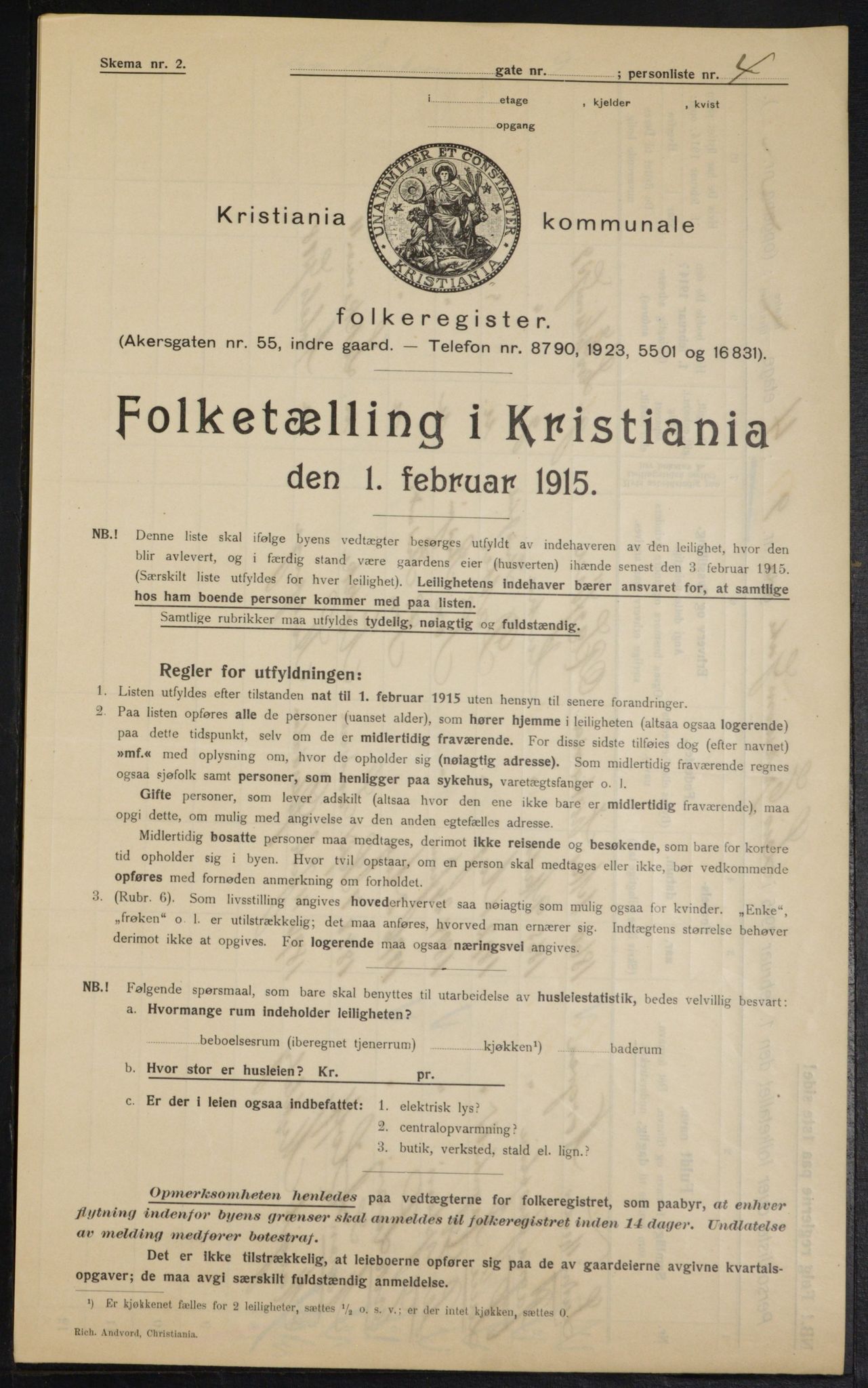 OBA, Municipal Census 1915 for Kristiania, 1915, p. 56990