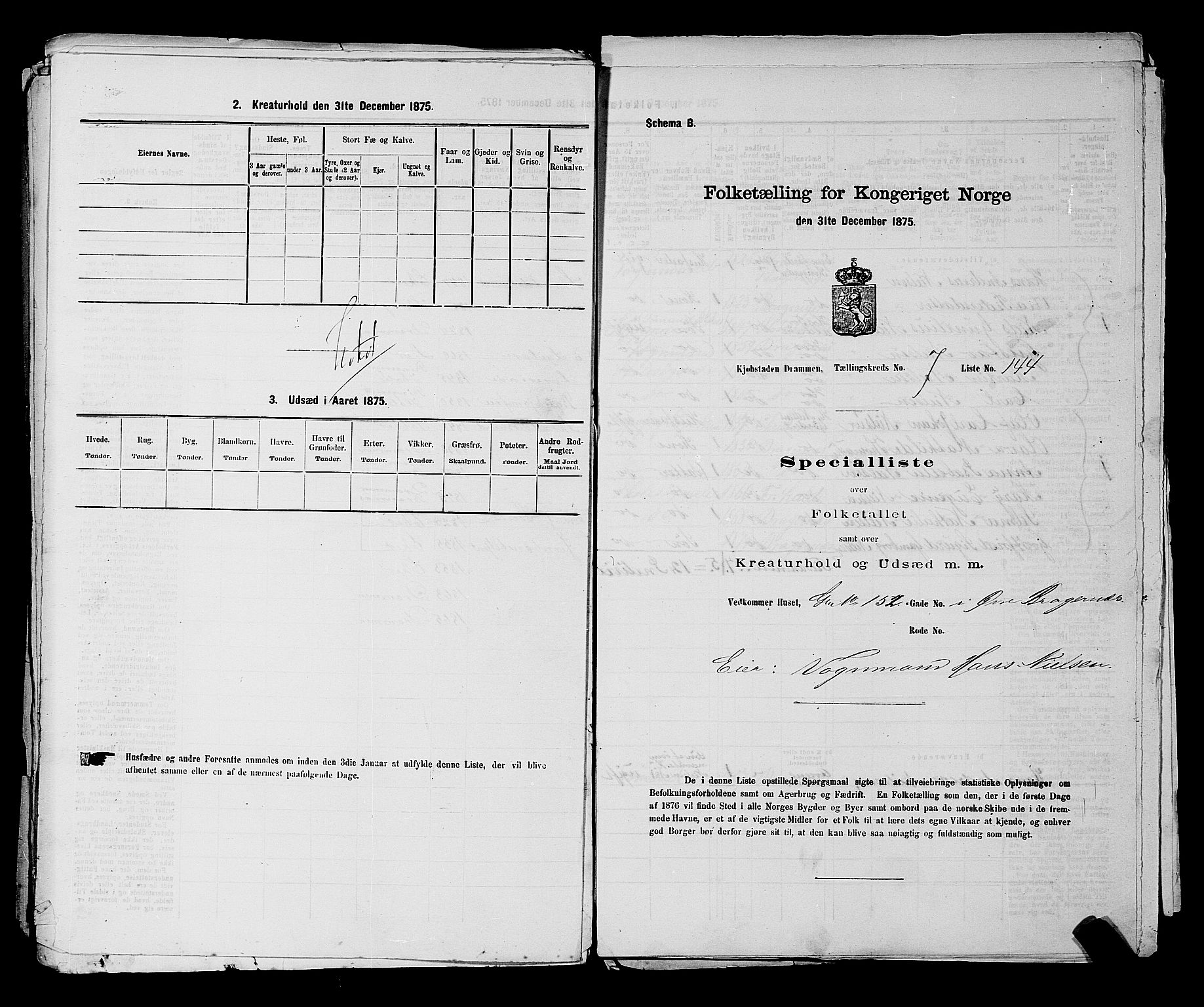 SAKO, 1875 census for 0602 Drammen, 1875, p. 637