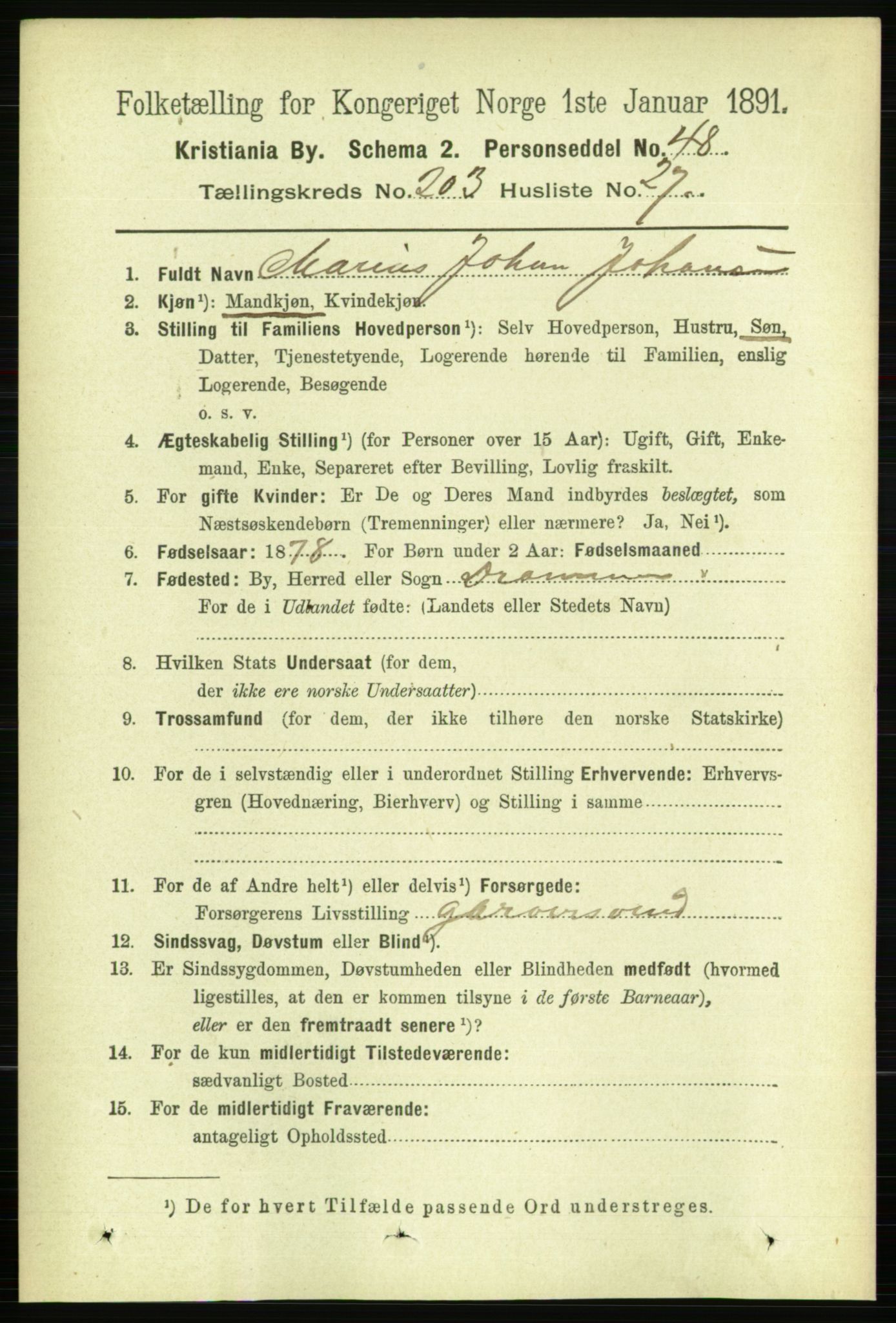 RA, 1891 census for 0301 Kristiania, 1891, p. 122657