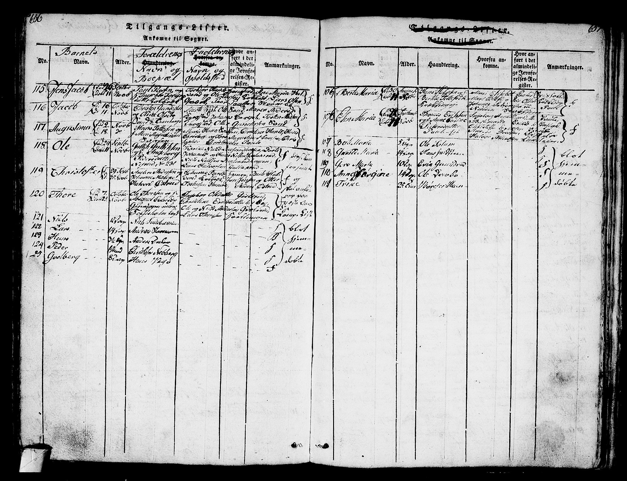 Eiker kirkebøker, AV/SAKO-A-4/G/Ga/L0001: Parish register (copy) no. I 1, 1814-1832, p. 656-657