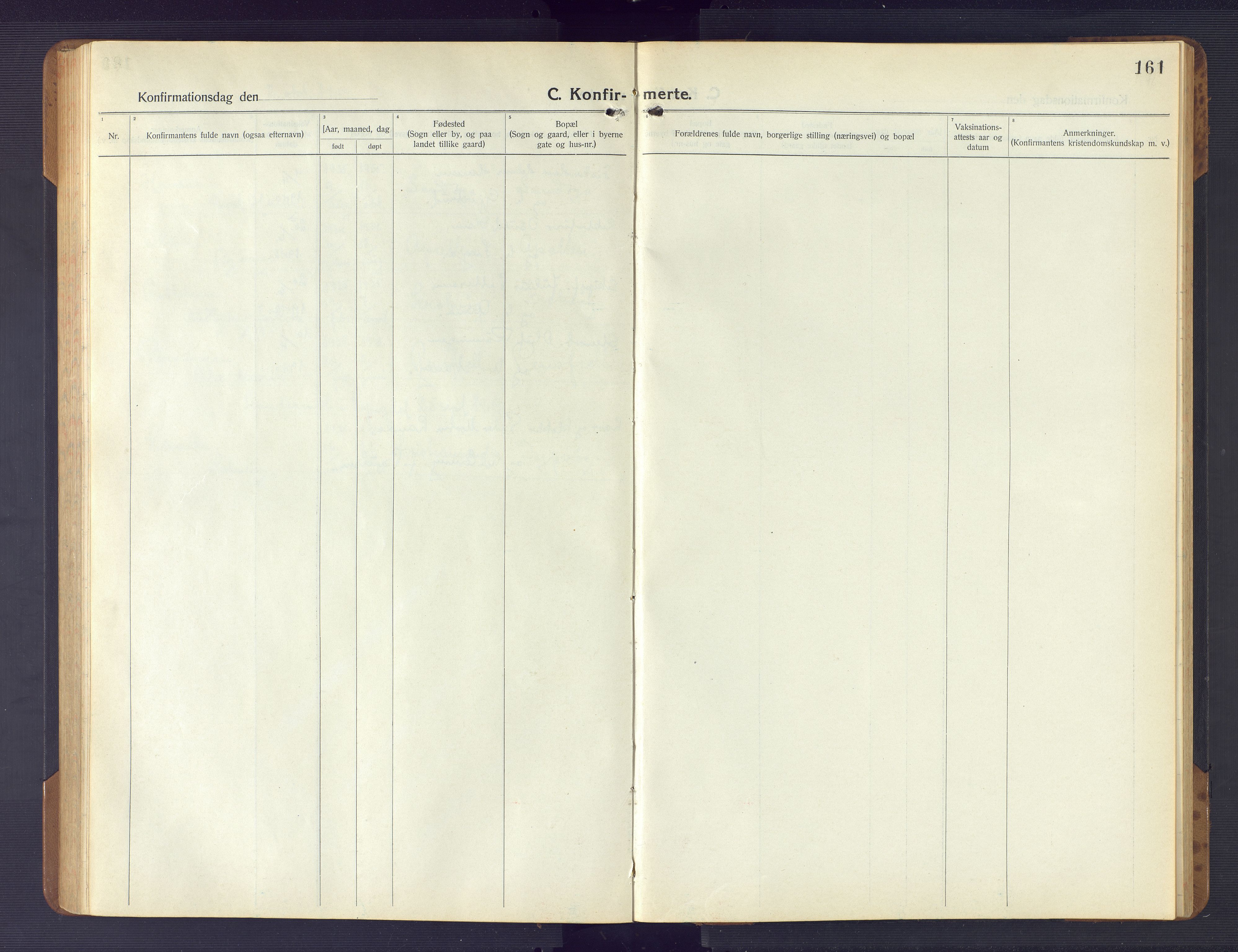 Dypvåg sokneprestkontor, AV/SAK-1111-0007/F/Fb/Fba/L0015: Parish register (copy) no. B 15, 1922-1949, p. 161